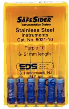 SafeSiders Endodontic Hand Reamers, #10, 21 mm, 0.02 Taper, Stainless Steel, Purple, 6/Pkg, 5021-10 thumbnail 7