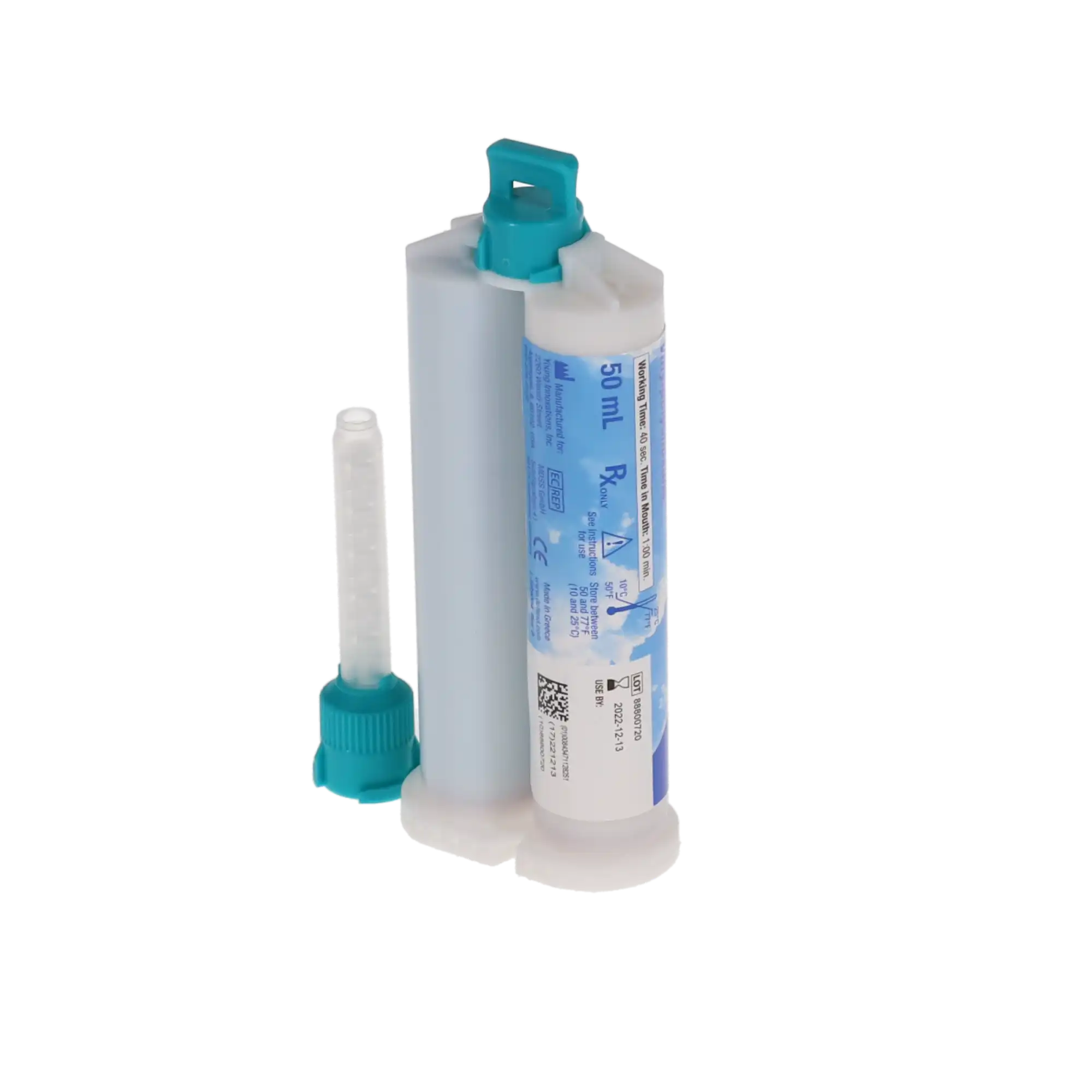 Defend Bite Registration Material, Hard Fast Set, Unflavored, Blue, 2 x 50 mL Cartridges, BR9010 thumbnail 2