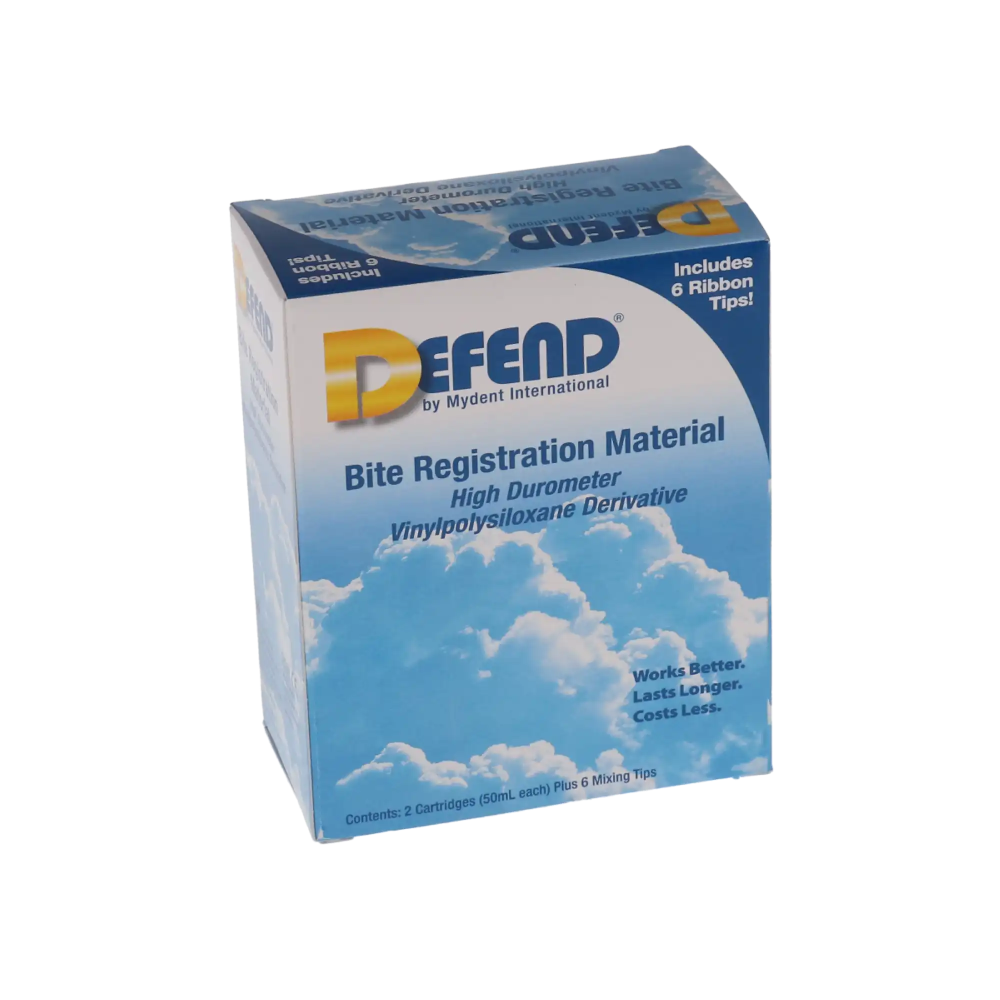 Defend Bite Registration Material, Hard Fast Set, Unflavored, Blue, 2 x 50 mL Cartridges, BR9010 thumbnail 4