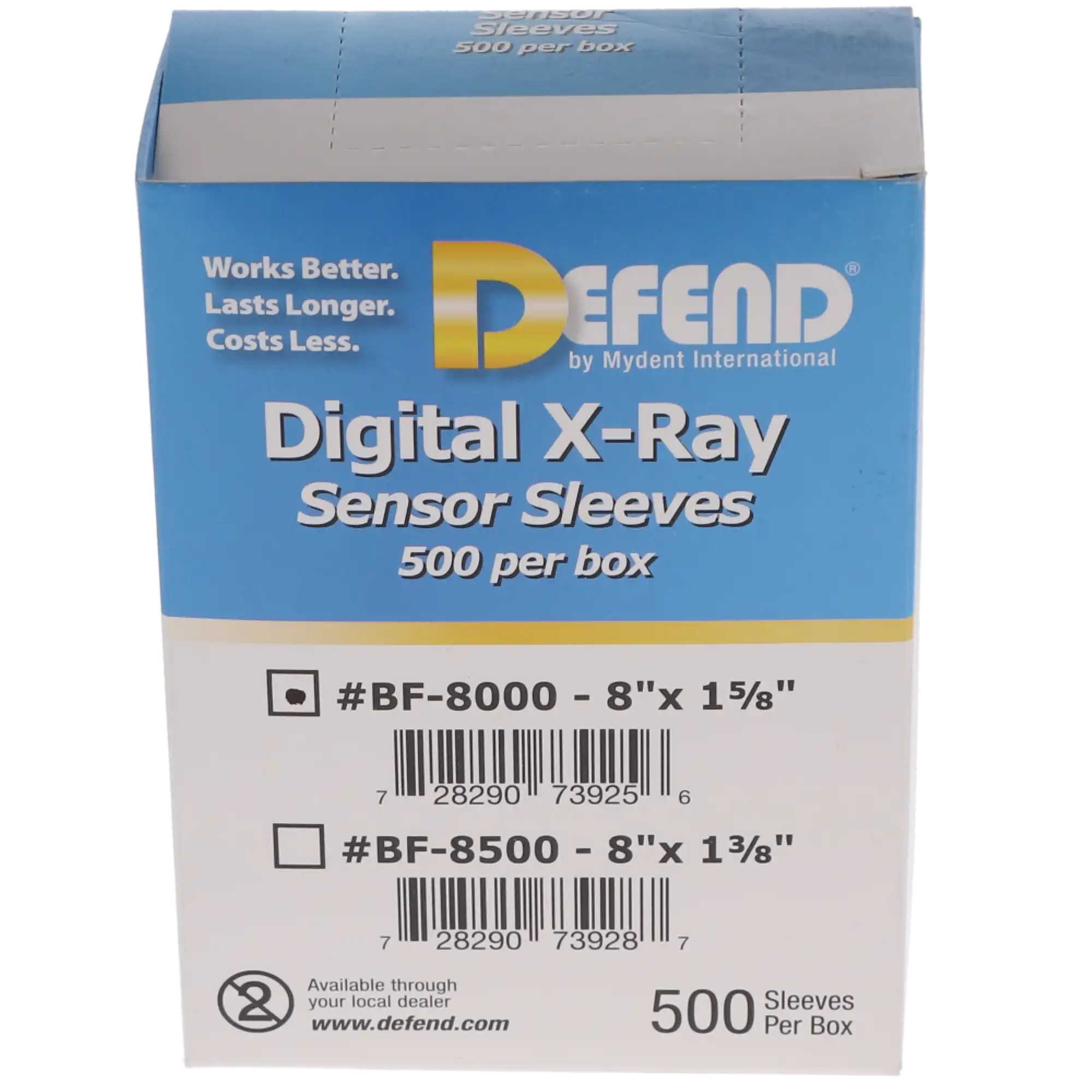Defend Digital X-Ray Sensor Sleeves, Size #2, Clear, 1-5/8" x 8", 500/Box, BF-8000 thumbnail 4