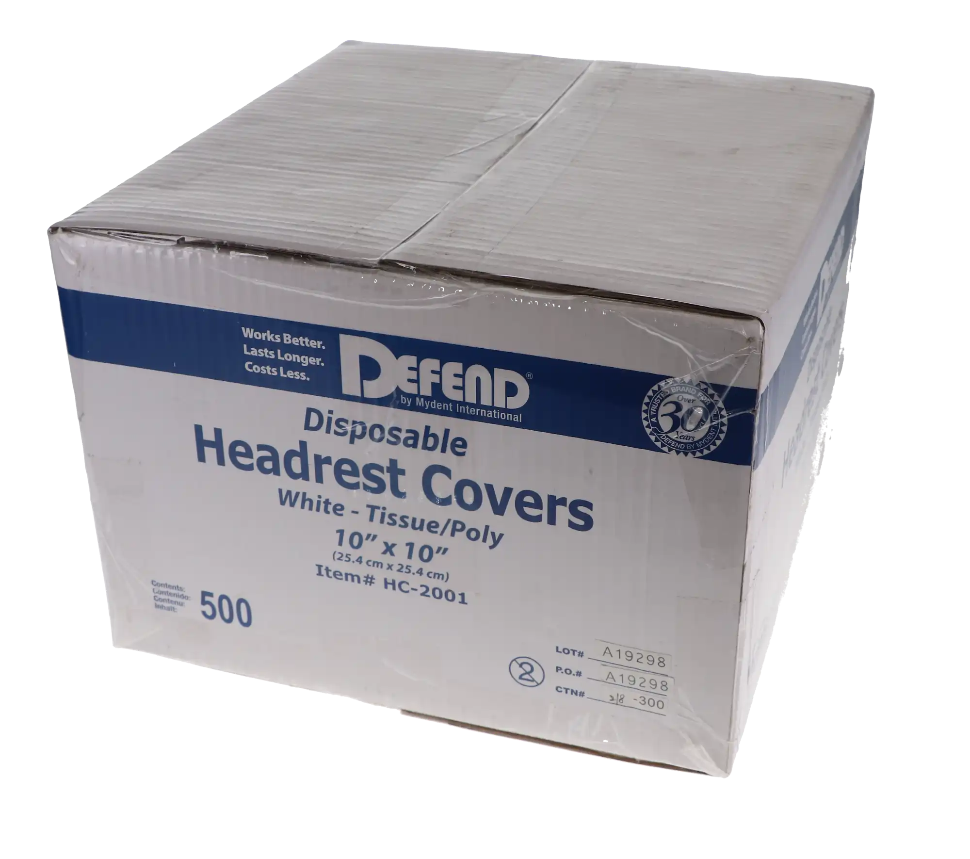 Mydent Defend Paper/Poly Headrest Covers, 10" x 10", White, 500/Pack, HC2001 thumbnail 5