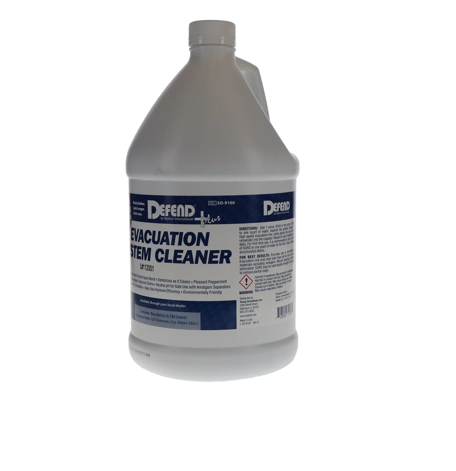 SURG Evacuation System Cleaner, 1 Gallon Bottle, 128 Treatments, SO-9100 thumbnail 2