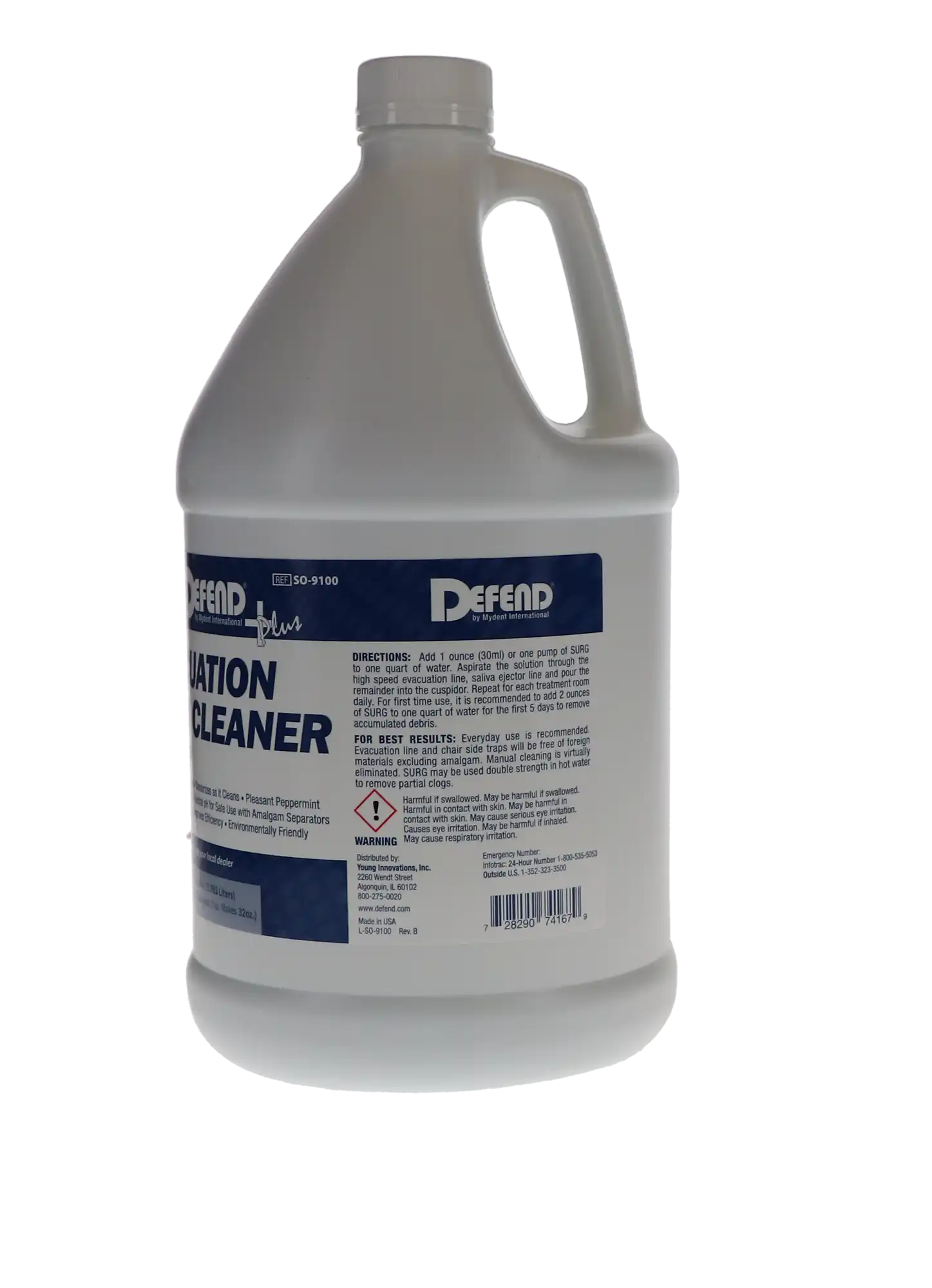 SURG Evacuation System Cleaner, 1 Gallon Bottle, 128 Treatments, SO-9100 thumbnail 3