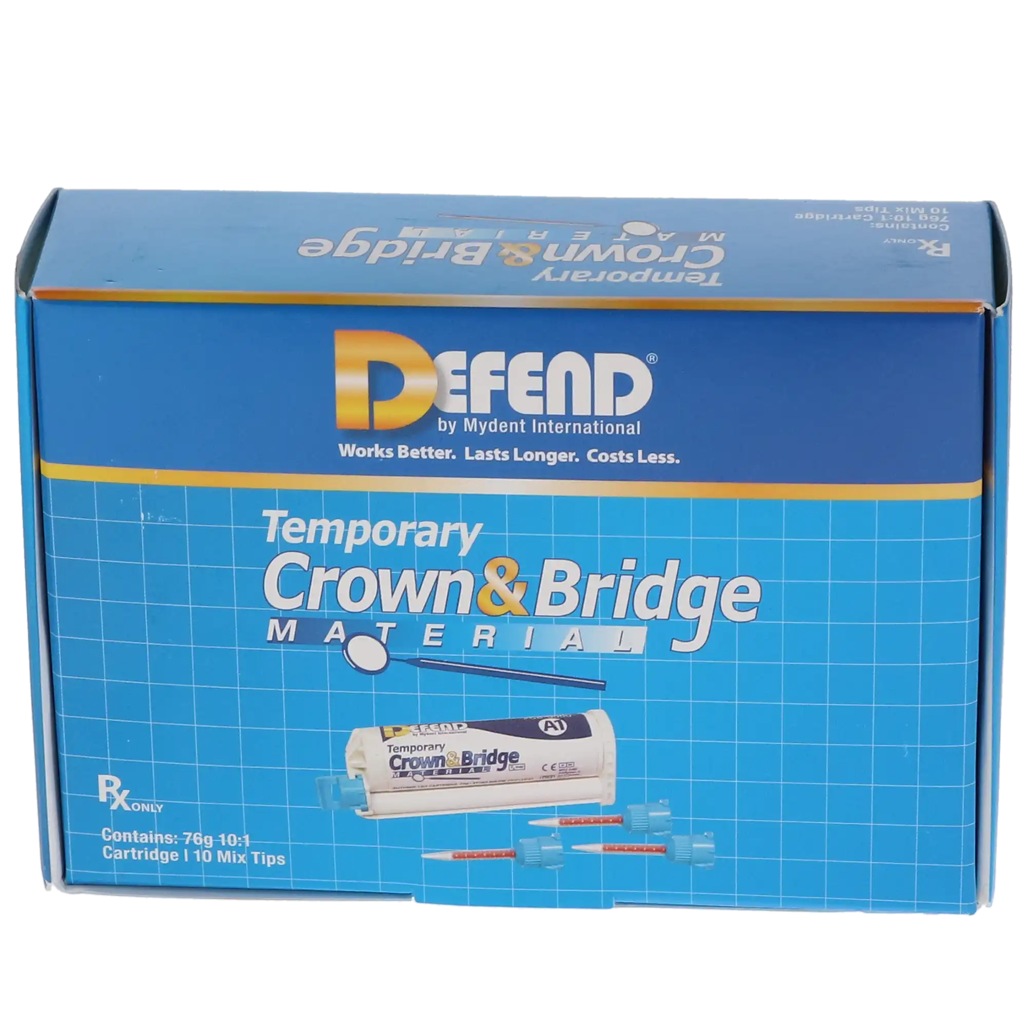 Defend Temporary Crown & Bridge Material, Bis-Acryl Composite, Shade A3, 76 g (50 mL) 10:1 Cartridge, 10 Mixing Tips, CB9005 thumbnail 4