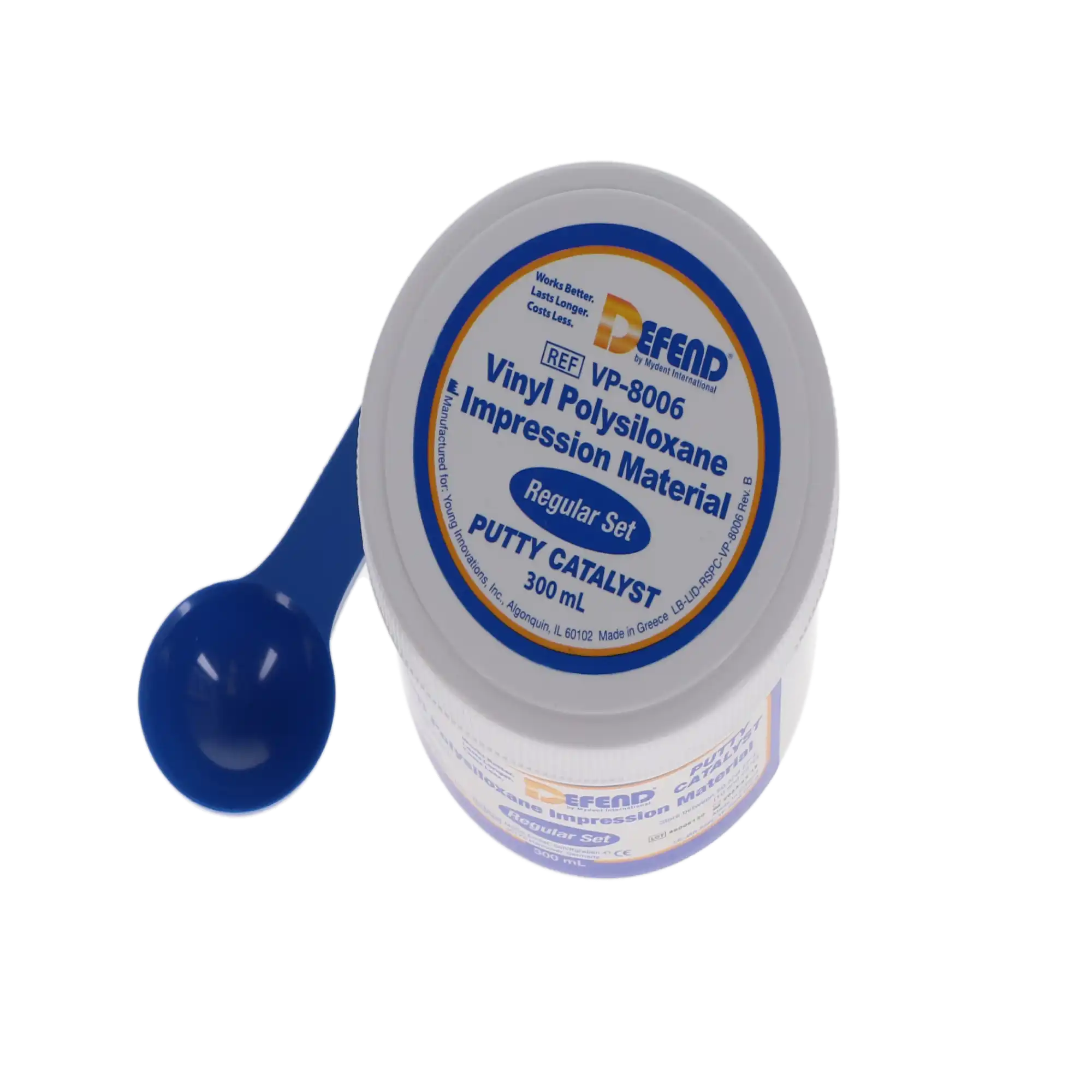Defend Super Hydrophilic Vinyl Polysiloxane Putty Kit, Regular Set, 2 x 300 mL Jars (Base & Catalyst), VP8006 thumbnail 3
