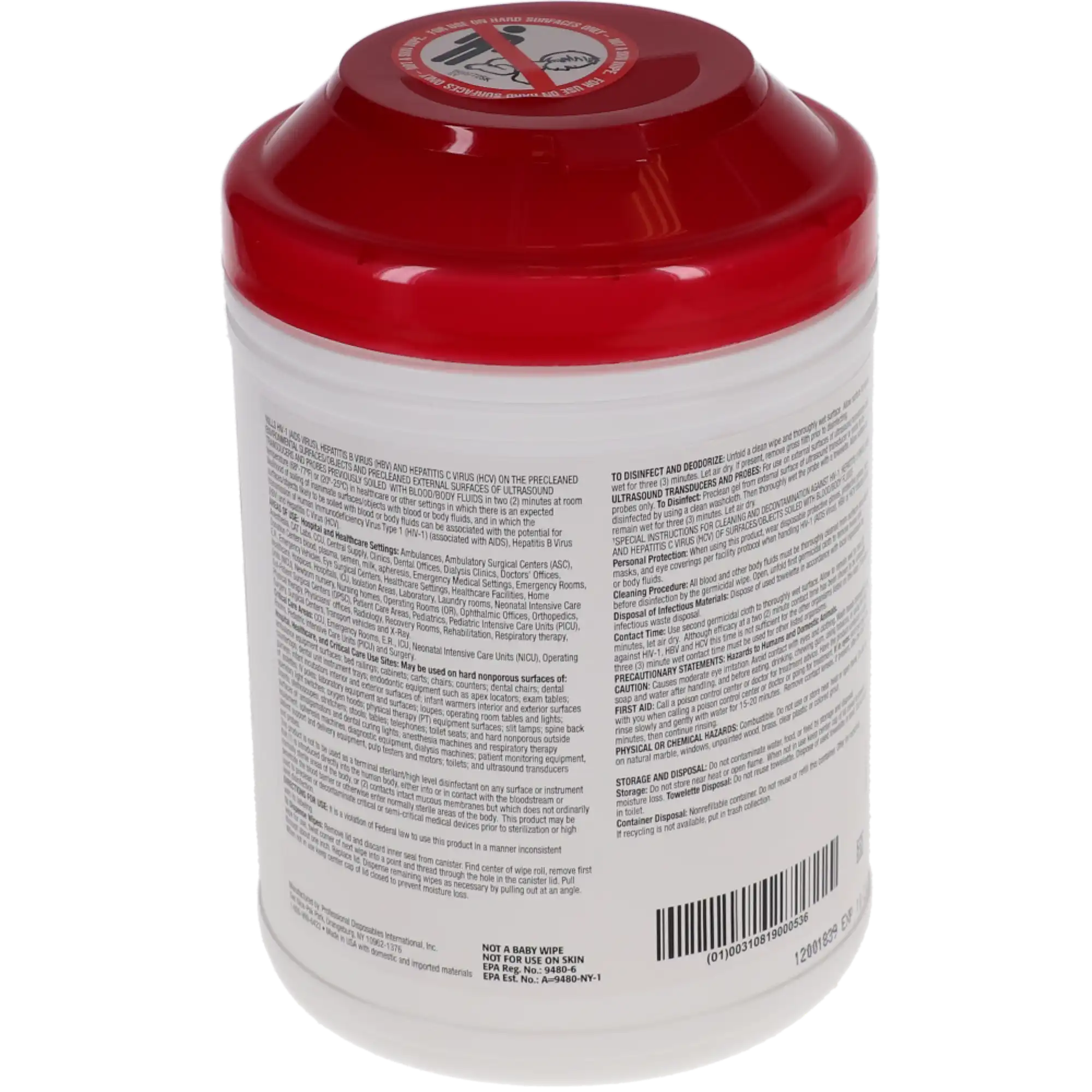 PDI Sani-Cloth AF3 Germicidal Disposable Wipes, Alcohol-Free, Fragrance-Free, Extra Large, 65/Pk, P26584 thumbnail 8