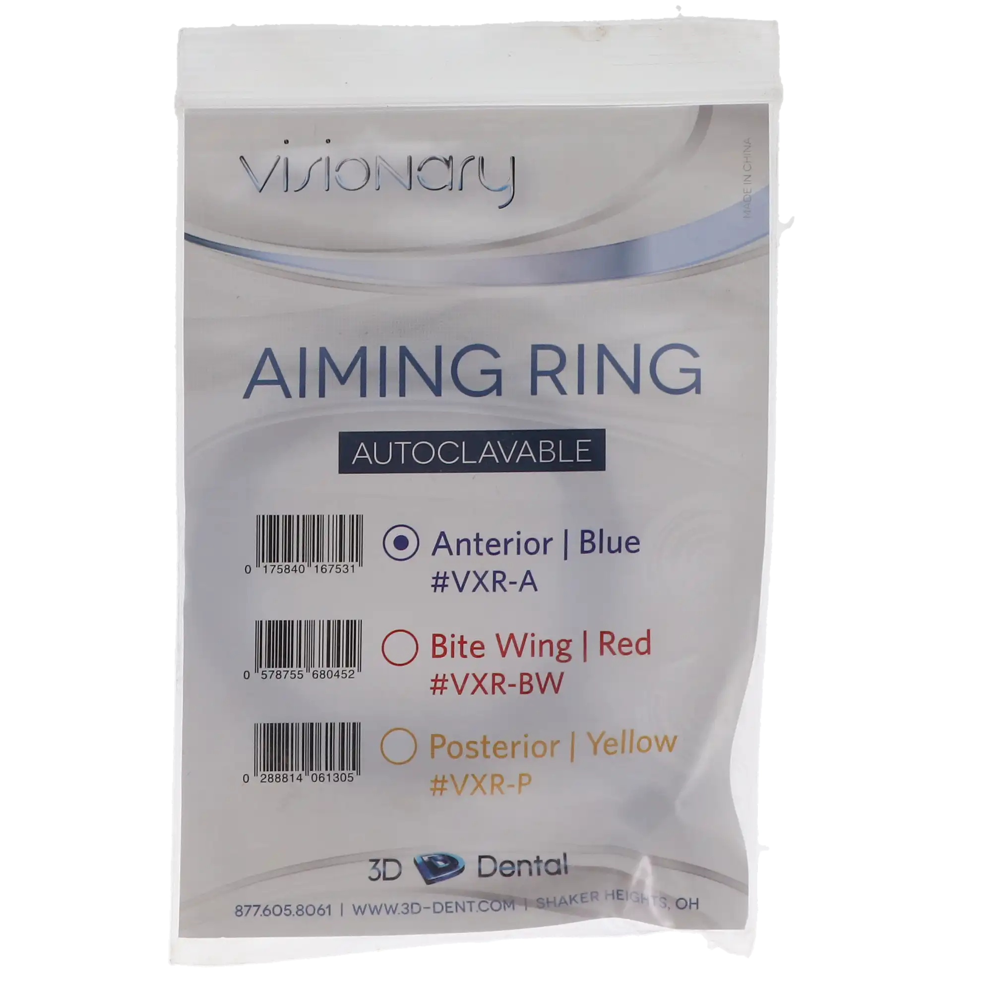 3D Dental Visionary X-Ray Positioning Aiming Ring, Anterior, Blue, 1/Pk, XR901, VXR-A thumbnail 4