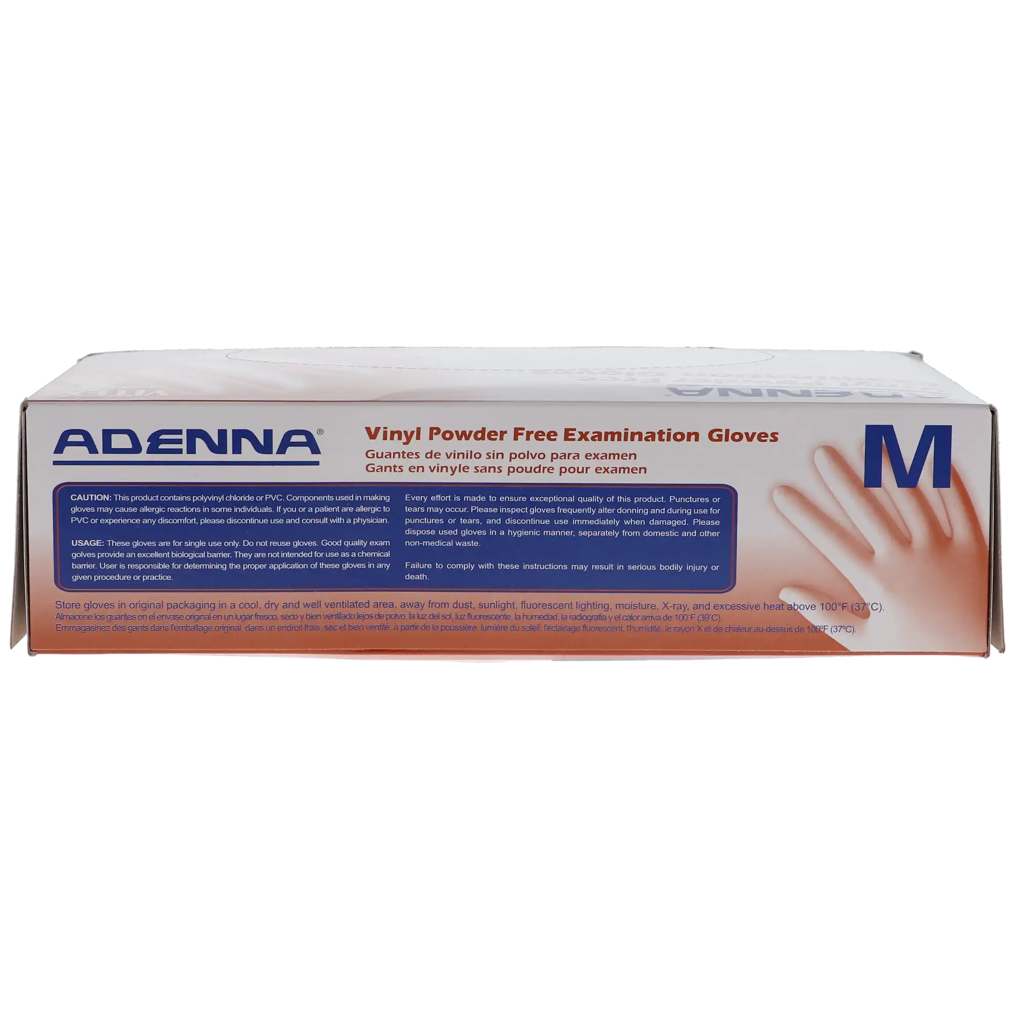 Adenna Vitex Vinyl Exam Gloves, Powder-Free, Medium, 100/Box, VTX995 - Adenna Vitex Vinyl PF MD 100/Bx - Image 1