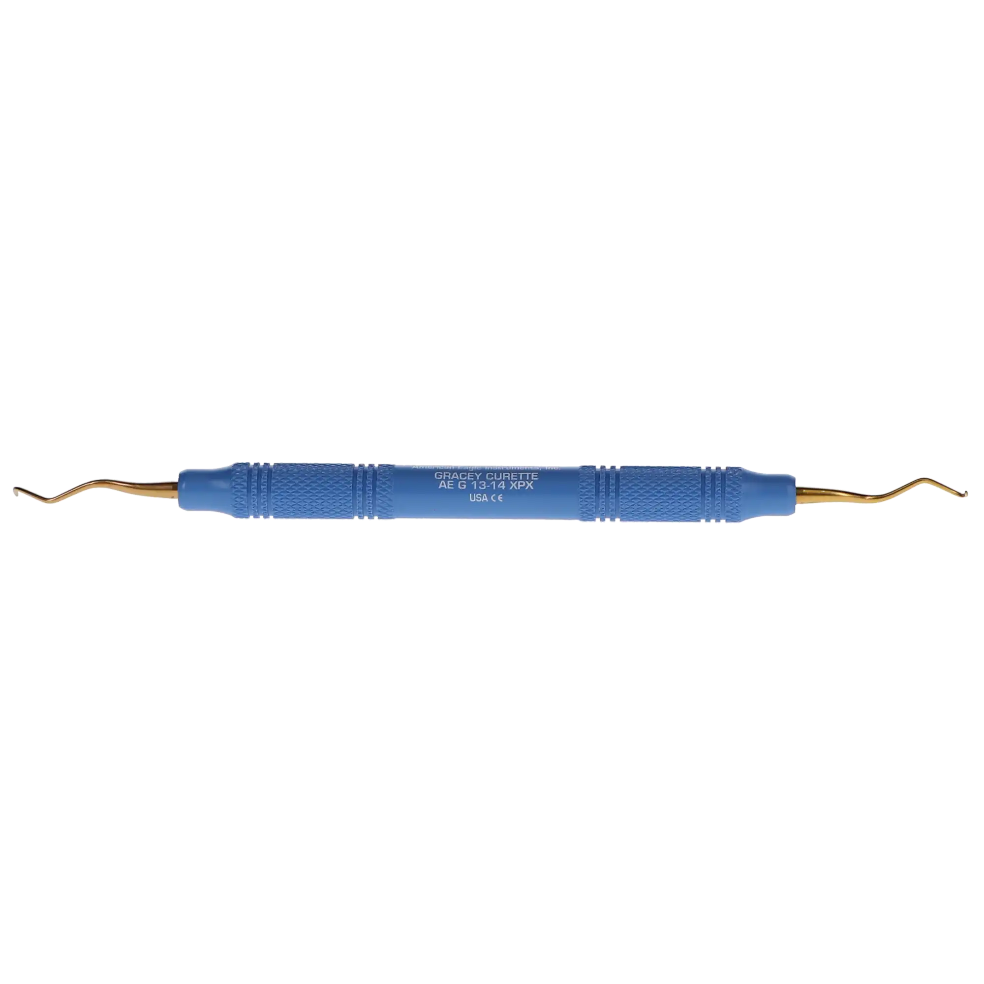American Eagle Instruments Standard Gracey Curette, XP, #13-14, Posterior Distal, EagleLite Resin Handle, 3/8" Blue, Double-Ended, 1/Pk, AEG13-14XPX thumbnail 8