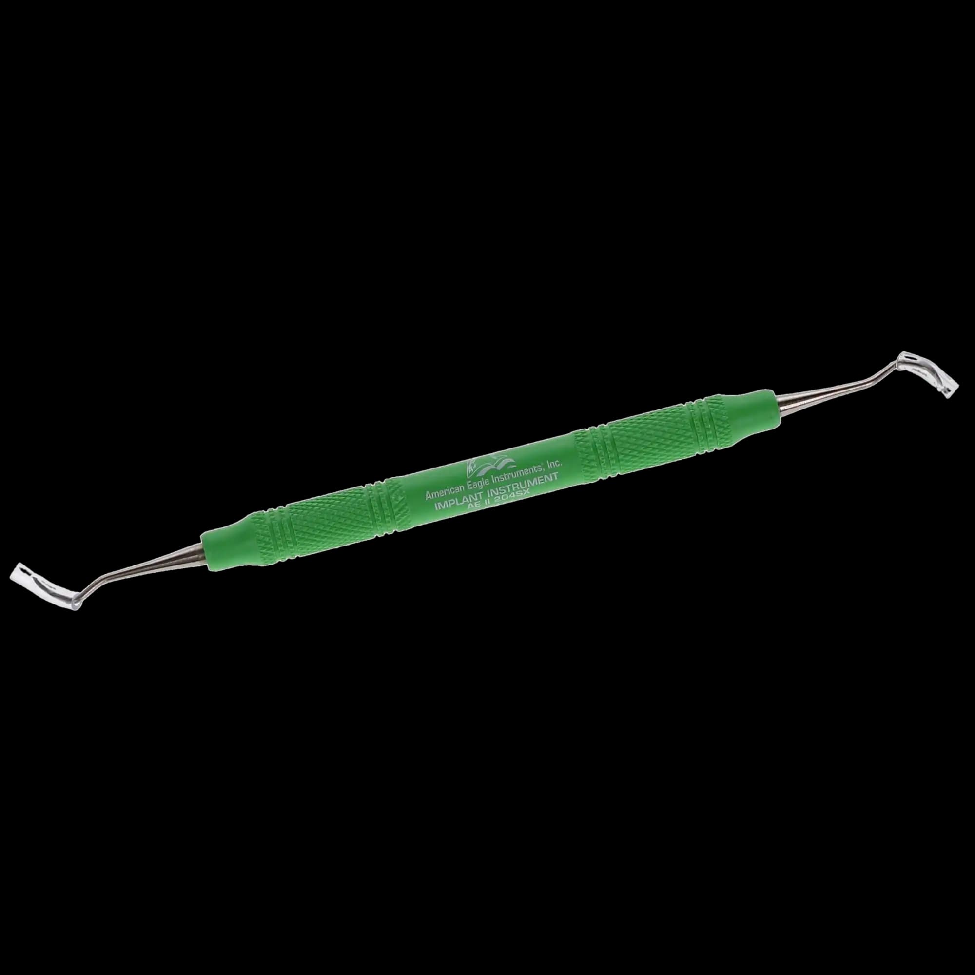 American Eagle Titanium Implant Sickle Scaler, #204S, Posterior, Double-Ended, EagleLite Resin Handle, 3/8" Green, 1/Pk, AEII204SX thumbnail 4