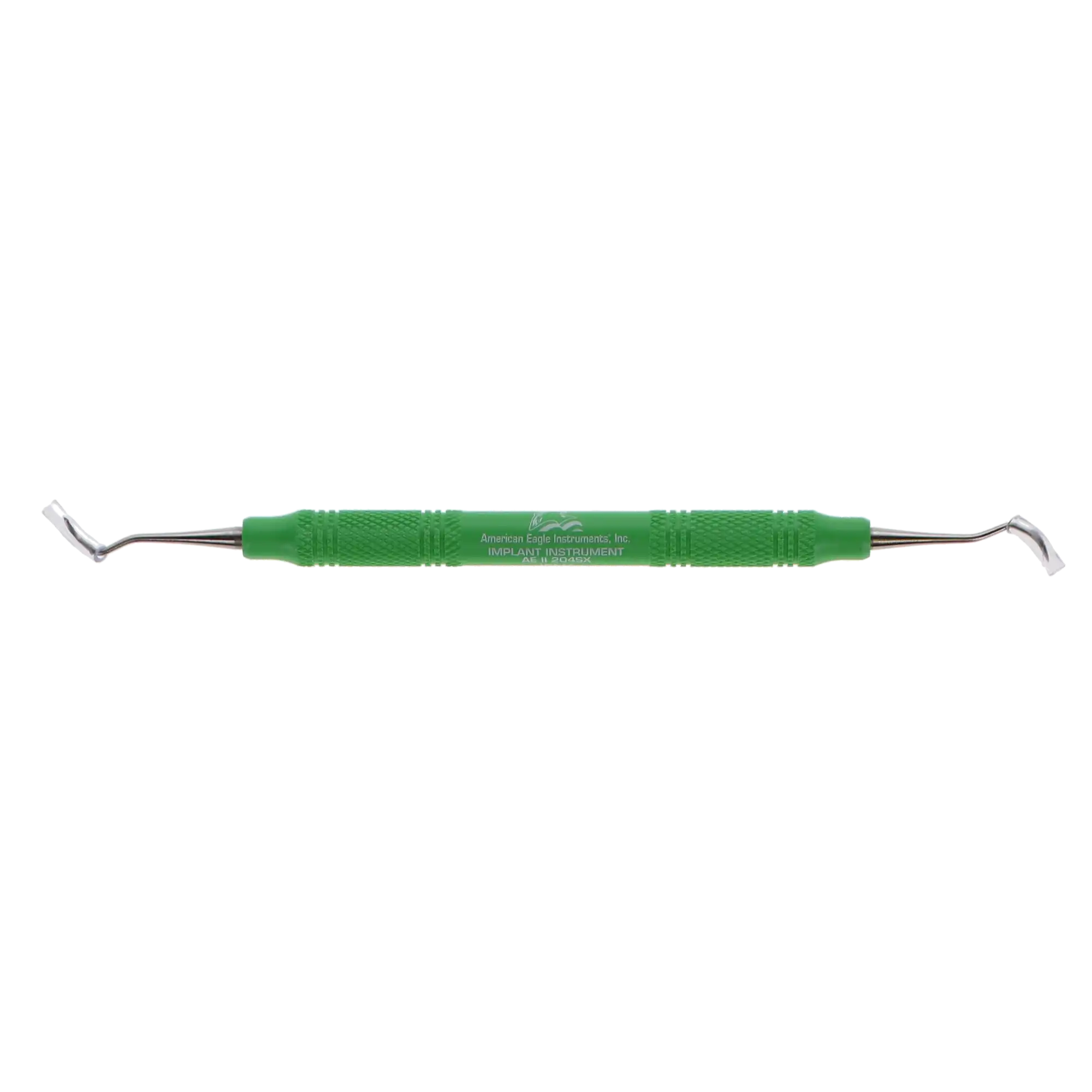 American Eagle Titanium Implant Sickle Scaler, #204S, Posterior, Double-Ended, EagleLite Resin Handle, 3/8" Green, 1/Pk, AEII204SX thumbnail 6