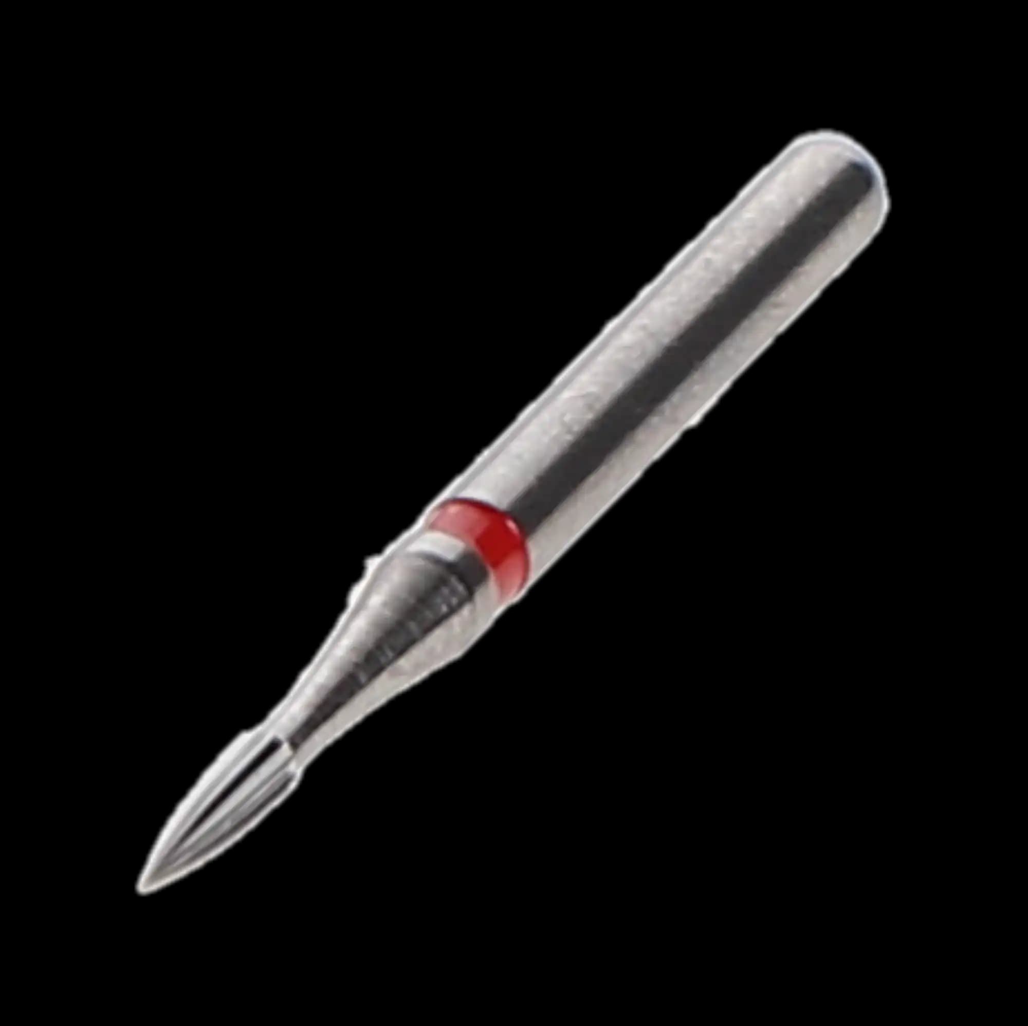 NTI 12-Fluted Trimming & Finishing Carbide Bur, FG, Flame, #7901, 0.9 mm, Red, 5/Pk, H246-009 thumbnail 2