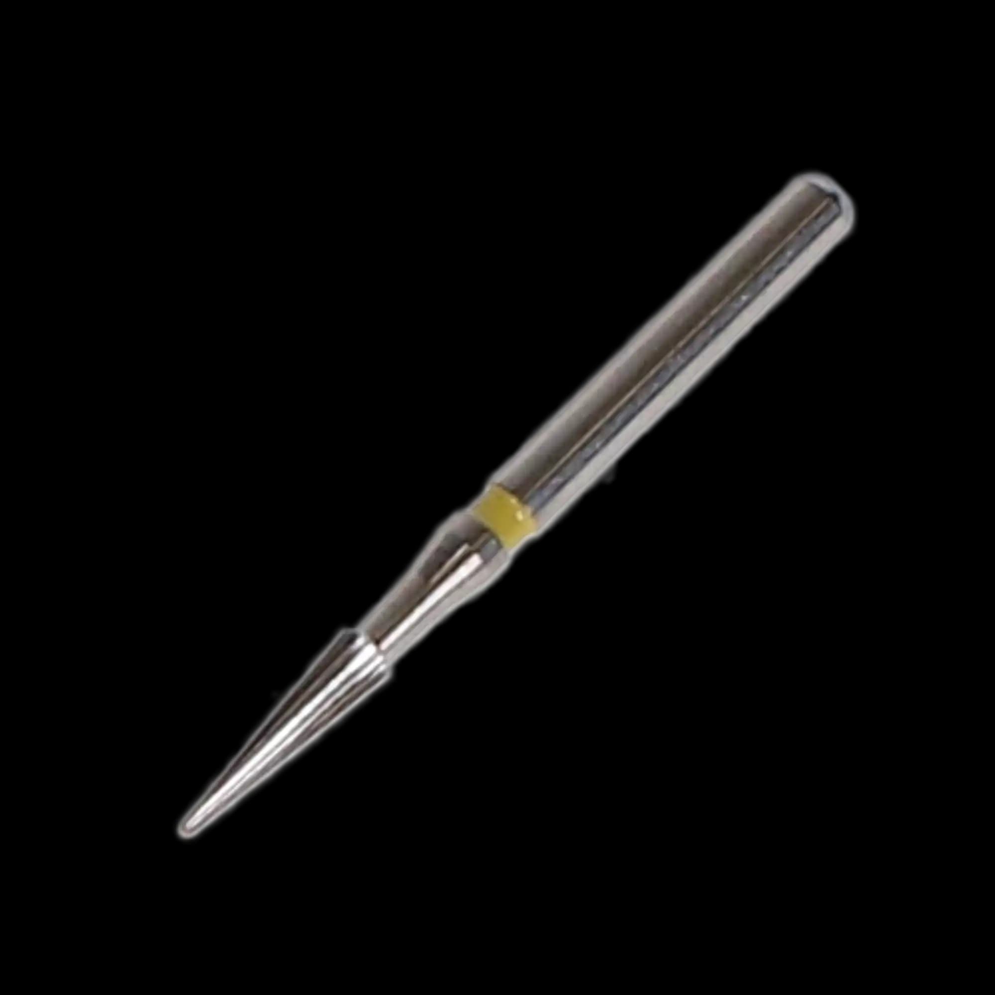 NTI TDF-6F Trimming & Finishing Carbide Bur, 16-Fluted, FG, Safe End, 1.4 mm, Yellow Ring, 5/Pk, H134-014F thumbnail 3