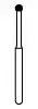 NTI Diamond Bur, FG, Long Round, #801L, 1.6 mm, Coarse, Green, 5/Pk, C801L-016 thumbnail 2
