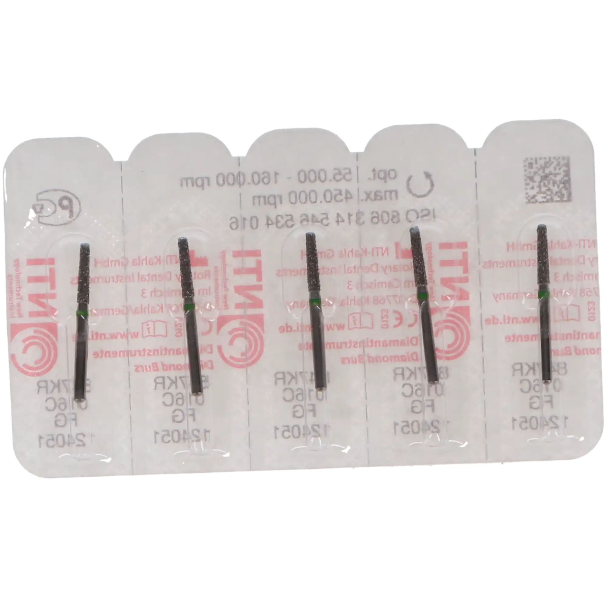 NTI Diamond Bur, FG, Taper Modified Shoulder, # C847KR, 1.6 mm, Coarse, Green, 5/Pk, C847KR-016 thumbnail 4