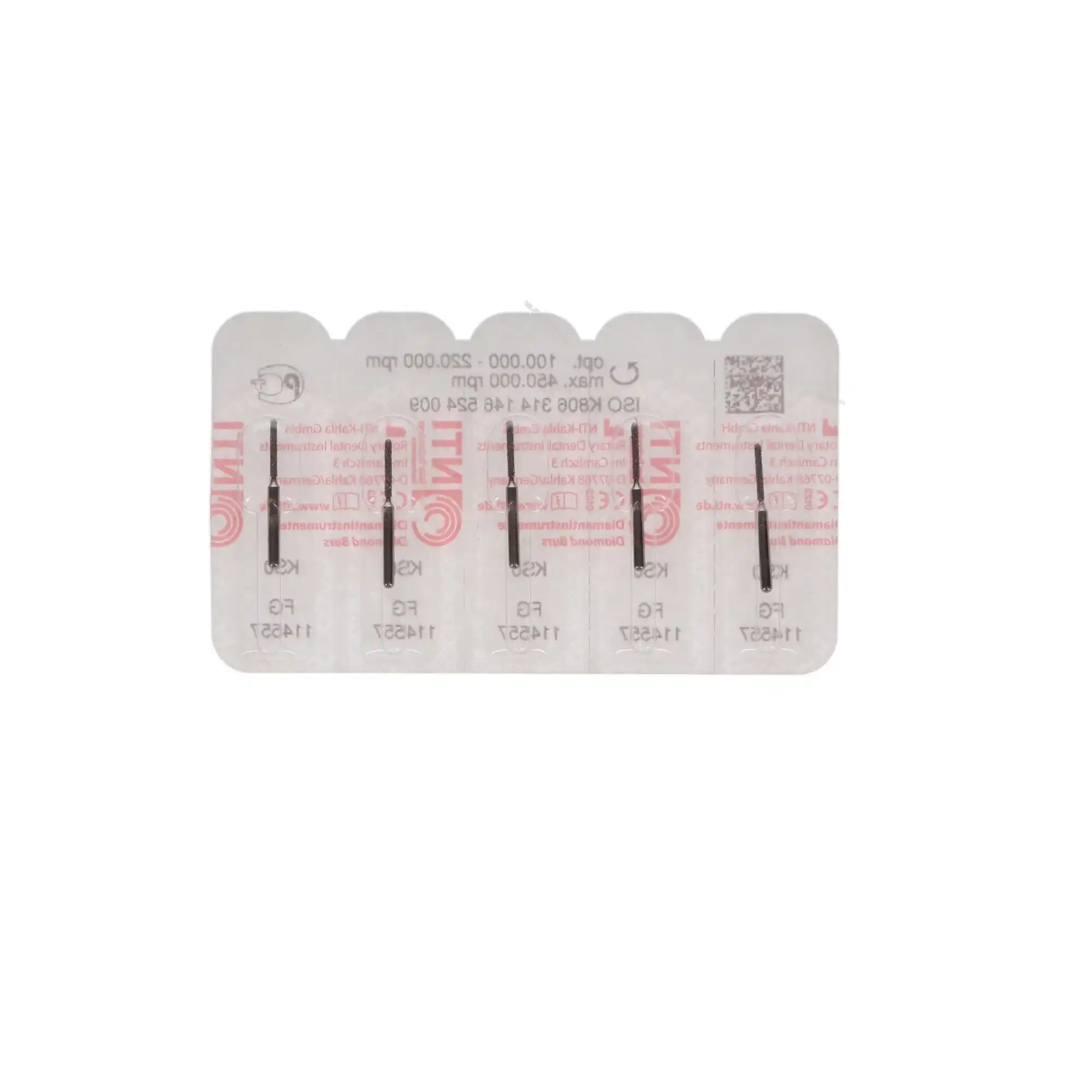NTI Diamond Bur, FG, Cylinder Round End, #KS0, 1.0 mm Diameter, 7.0 mm Length, Medium Grit, Gray Ring, 5/Pk, KS0 thumbnail 5