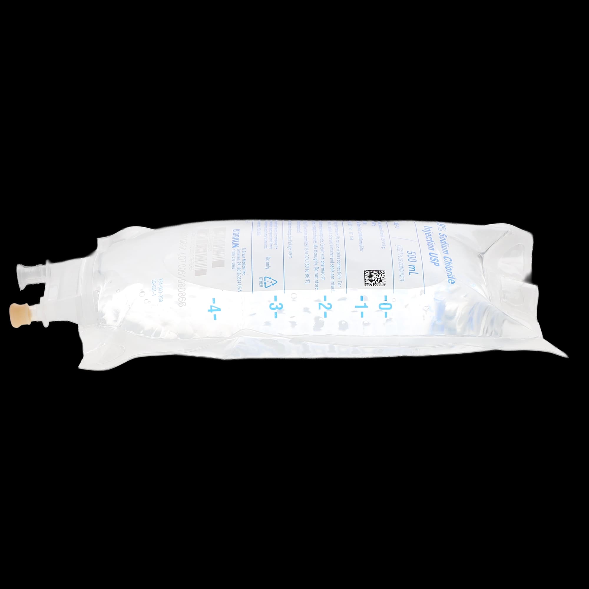 B. Braun 0.9% Sodium Chloride Injection USP, 500 mL, EXCEL Plus PVC-Free IV Bag, Q8001 thumbnail 2