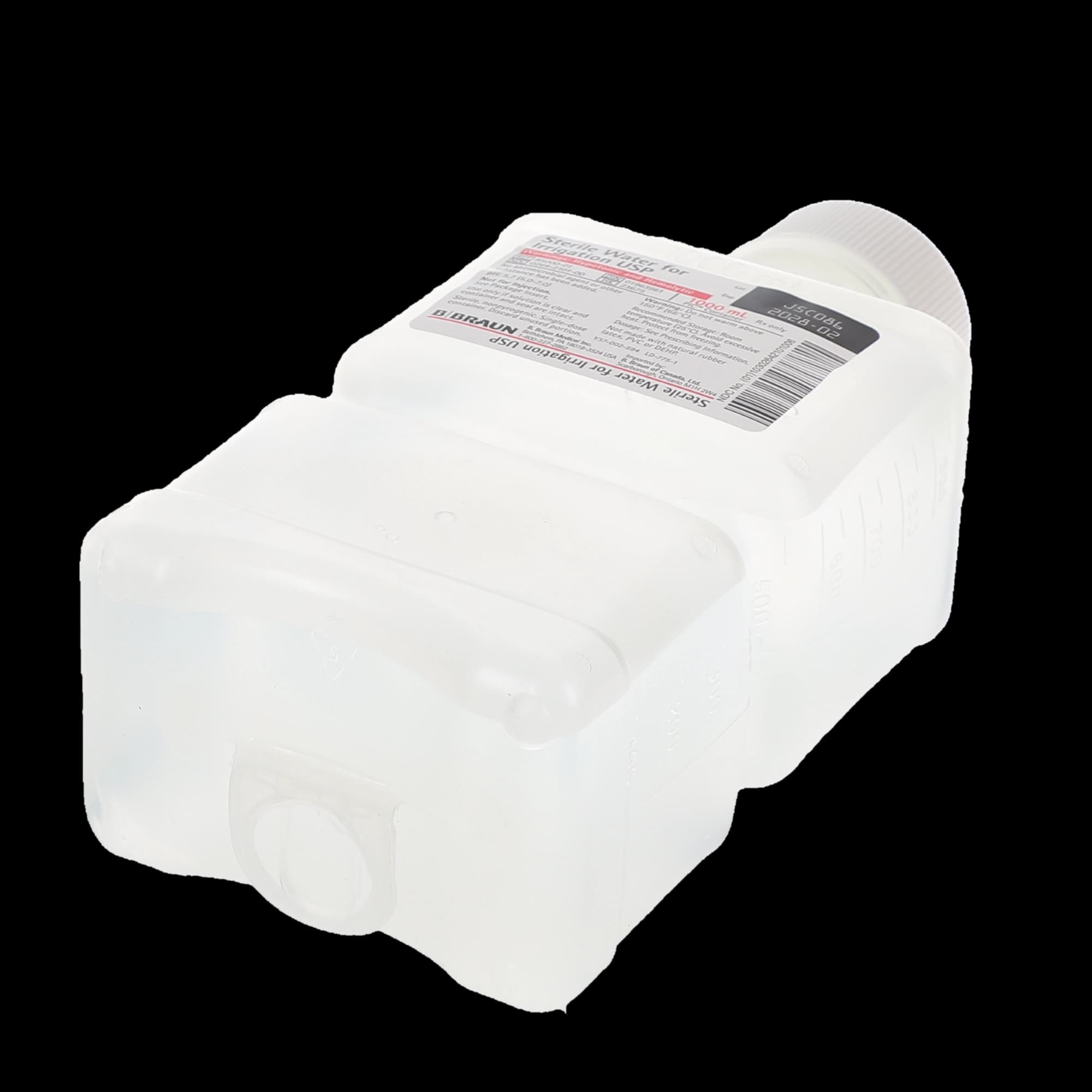B. Braun Sterile Water for Irrigation, USP, 1000 mL Plastic Irrigation Container (PIC), Not for Injection, R5000-01, 1/Pk thumbnail 7
