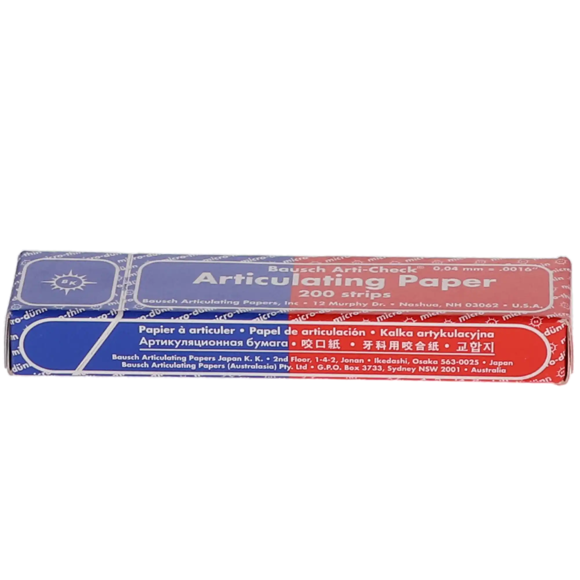 Bausch Arti-Check Micro-Thin Articulating Paper, Straight, 40 Microns, Red/Blue, 200 Strips/Booklet, BK-80 thumbnail 5
