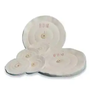 Buffalo Dental Muslin Buff Wheel, 4" x 42-Ply, Center Hole for Tapered Chuck, 1/Pk, 08030 thumbnail 3