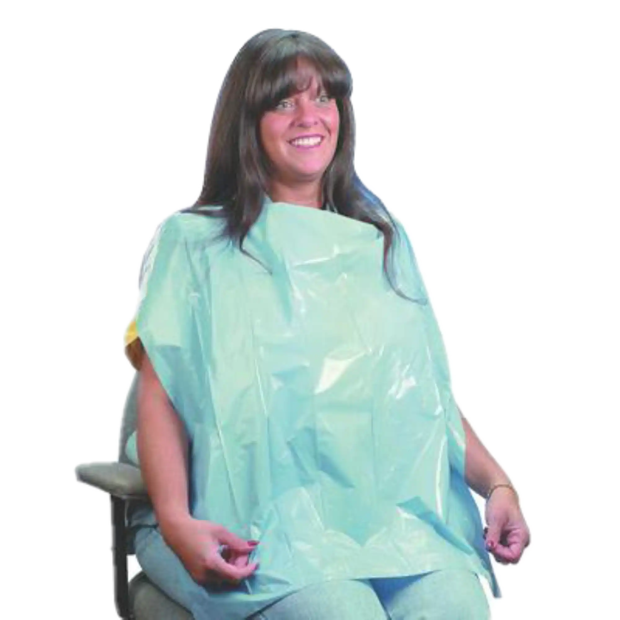 Buffalo Dental Disposable Plastic Patient Aprons, 26" x 30", Blue, 100/Pk, 2300 thumbnail 2