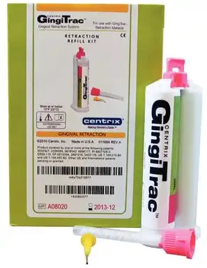 Centrix GingiTrac Gingival Retraction Paste Refill Kit, 1:1 Automix, 2 x 50 mL Cartridges, 10 Mixing Nozzles, 10 Dispensing Tips, 360100 thumbnail 2