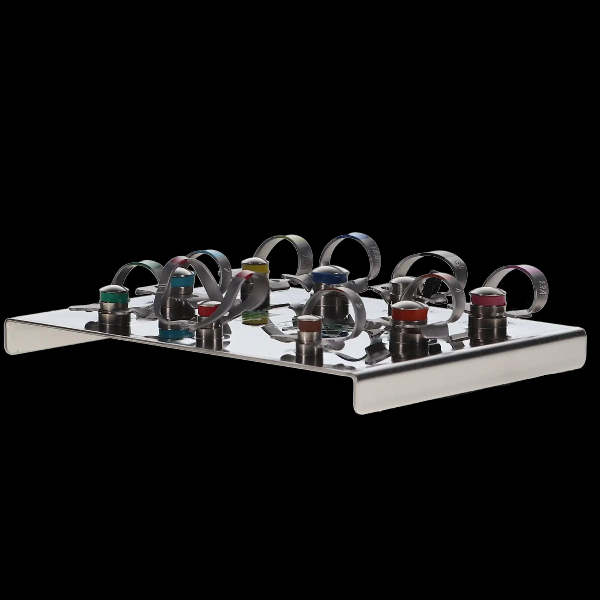 Hygenic Fiesta Color-Coded Winged Rubber Dam Clamp Kit, 9 Clamps (2, 2A, 4, 7, 8A, 9, 12A, 13A, 14A) with Organizer, H09966 thumbnail 5