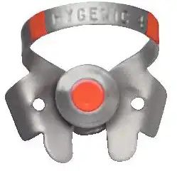 Hygenic Fiesta Color-Coded Rubber Dam Clamp, #4, Winged, Orange, Small Upper Molars/Deciduous Teeth, 1/Pk, H09959 thumbnail 2