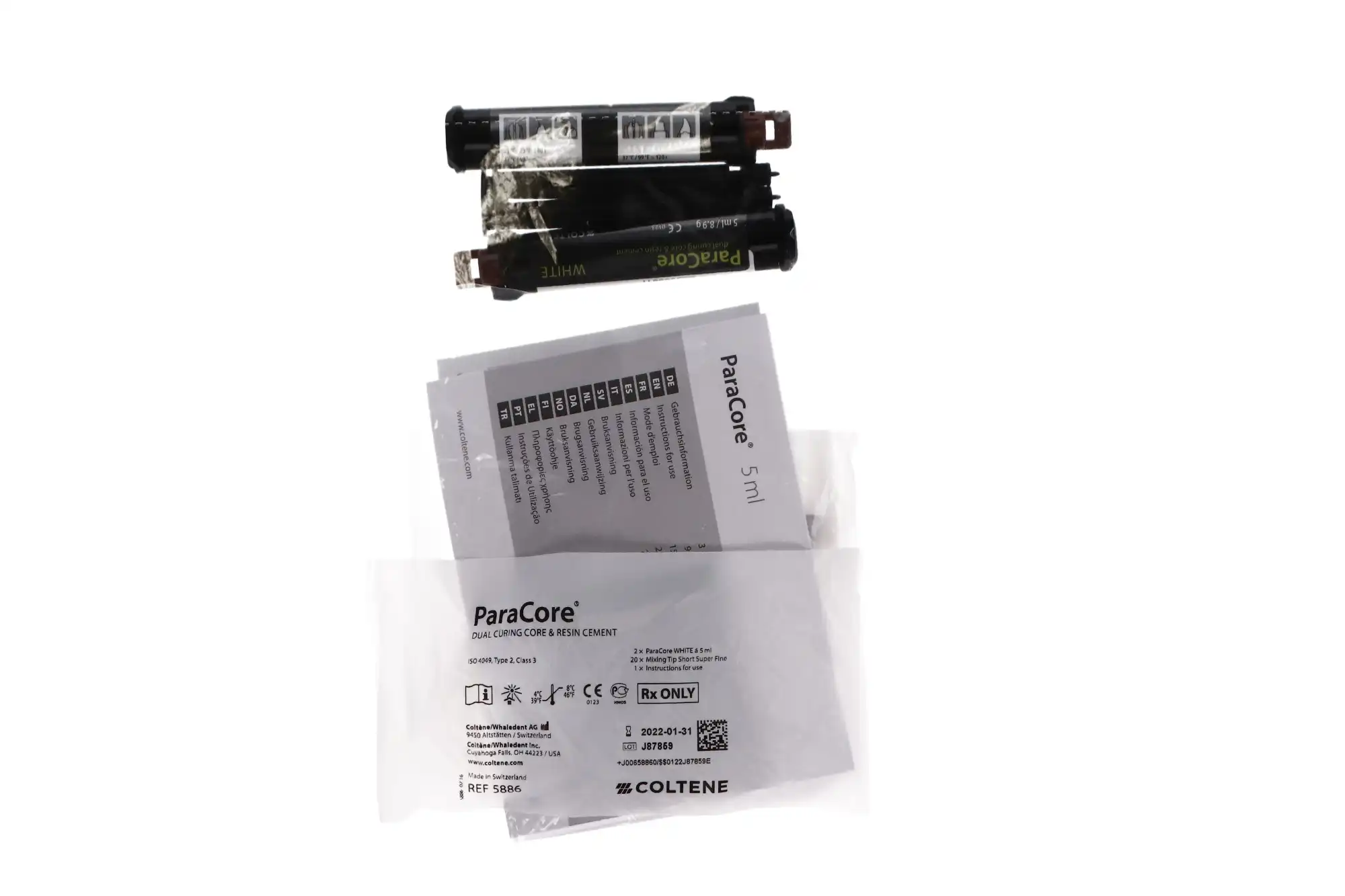 ParaCore Automix Dual-Cure Core Build-Up Material, White, 5 ml Syringe Refill, 2 Syringes + 20 Mixing Tips, C5886 thumbnail 9