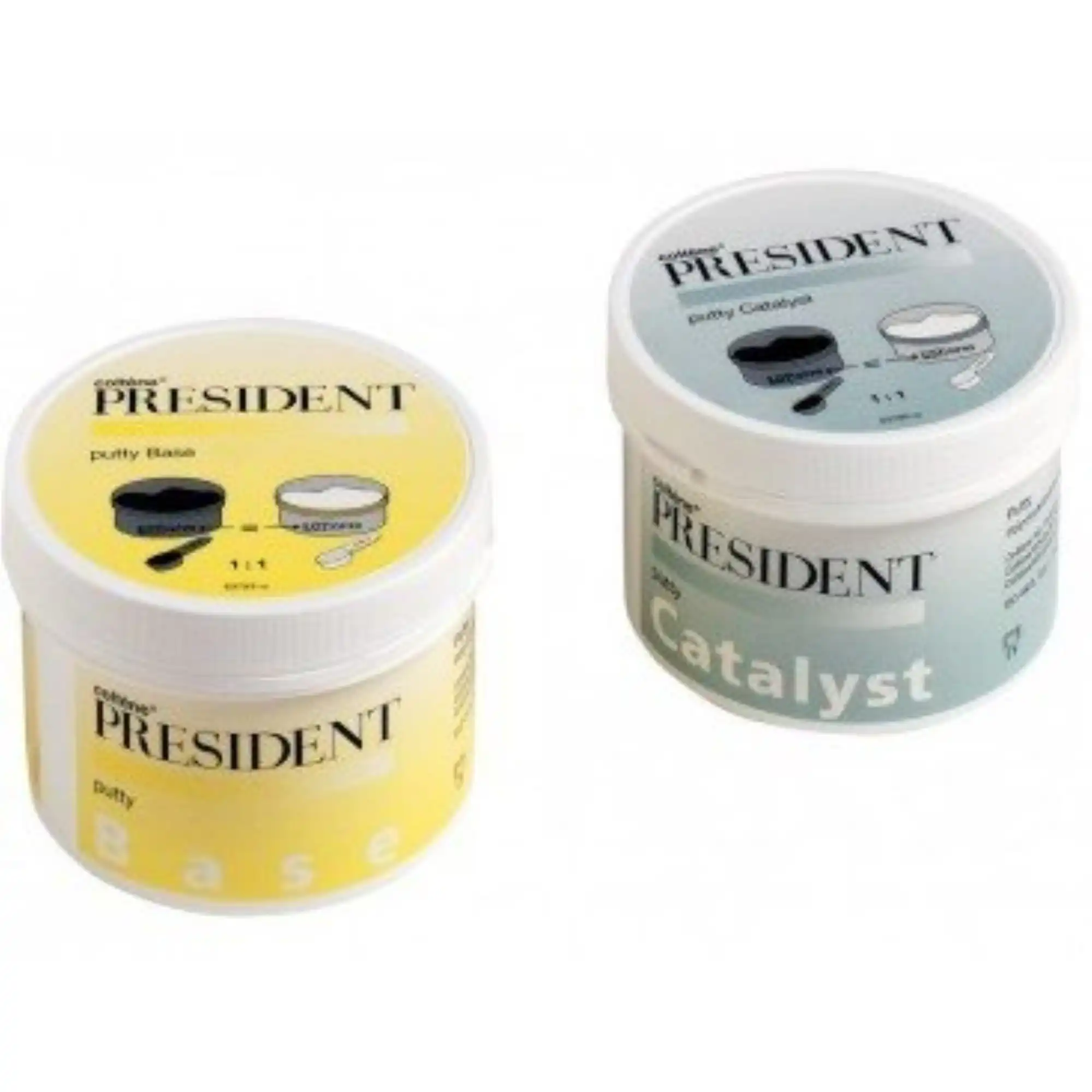President VPS Impression Material, Putty Standard Pack, Regular Body, Firm, 600 ml, Peppermint, Yellow, 1/Pk, C4617 - President VPS Impression Material, Putty Standard Pack, Regular Body, Firm, 600 ml, Peppermint, Yellow, 1/Pk, C4617 - Image 1