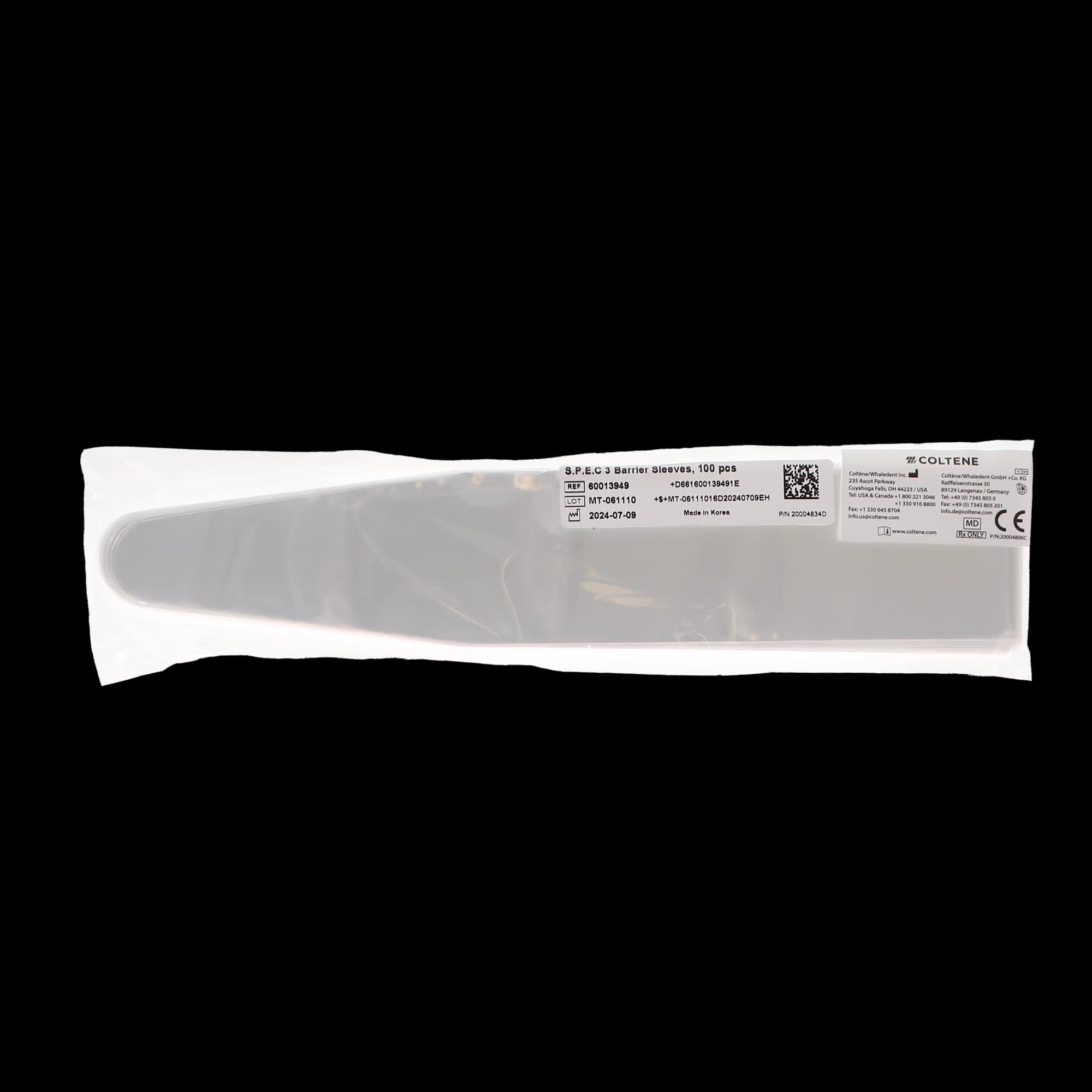 Coltene S.P.E.C. 3 Curing Light Barrier Sleeves, Disposable, Clear, 100/Box, 60013949 thumbnail 7