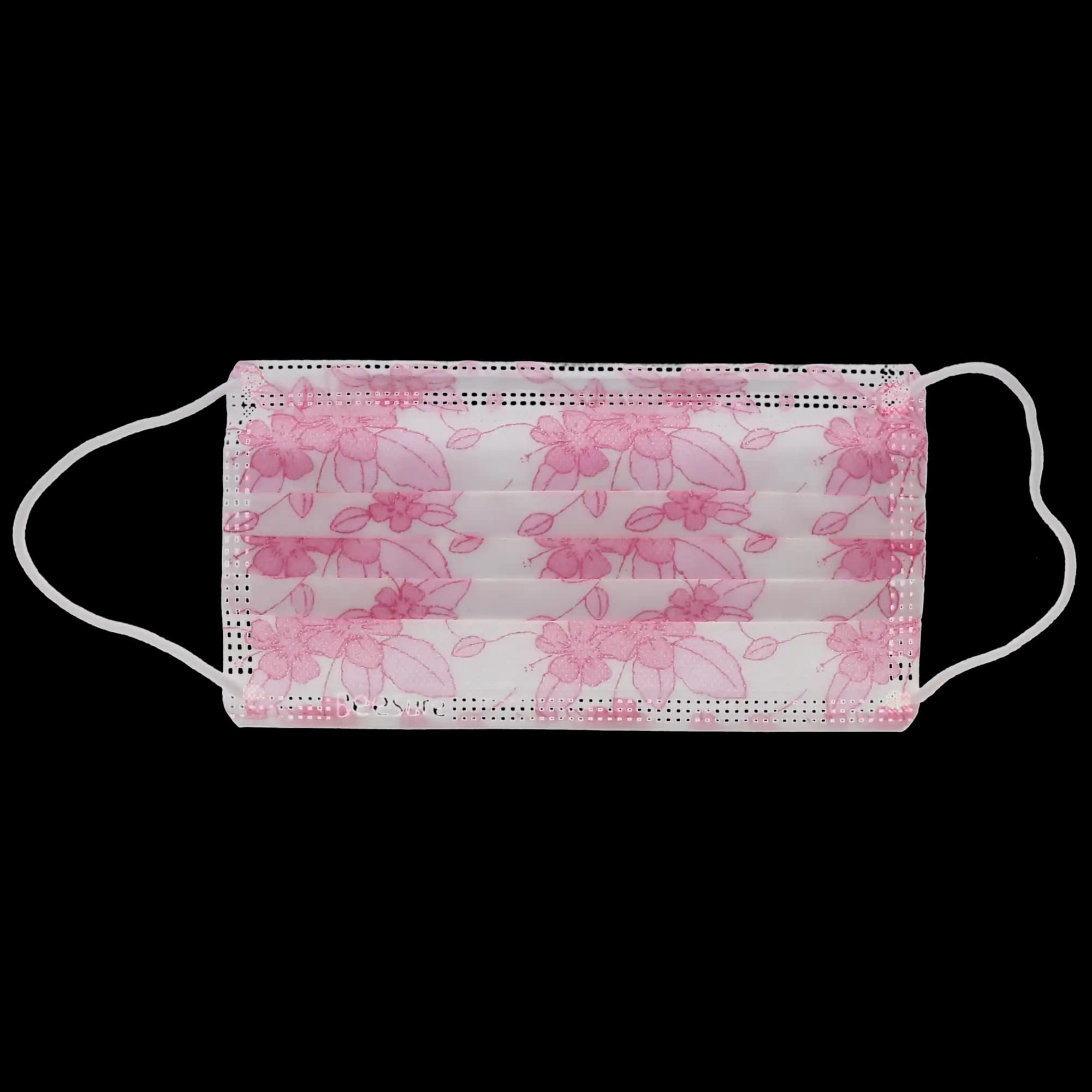 BeeSure Floral Earloop Face Mask, ASTM Level 3, Hibiscus Pink, 50/Box, BE2300 thumbnail 6