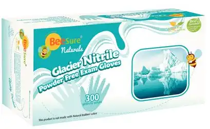 BeeSure Naturals Glacier Nitrile Exam Gloves, Powder Free, Non-Sterile, Large, Glacier Blue, 300/Box, BE2928 thumbnail 10