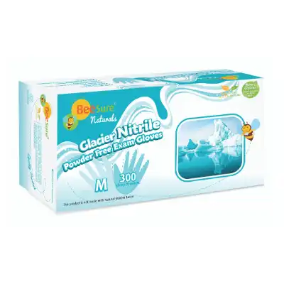 BeeSure Naturals Glacier Nitrile Examination Gloves, Powder-Free, Non-Sterile, Small, Glacier Blue, Textured Fingertips, 300/Box, BE2926 thumbnail 9