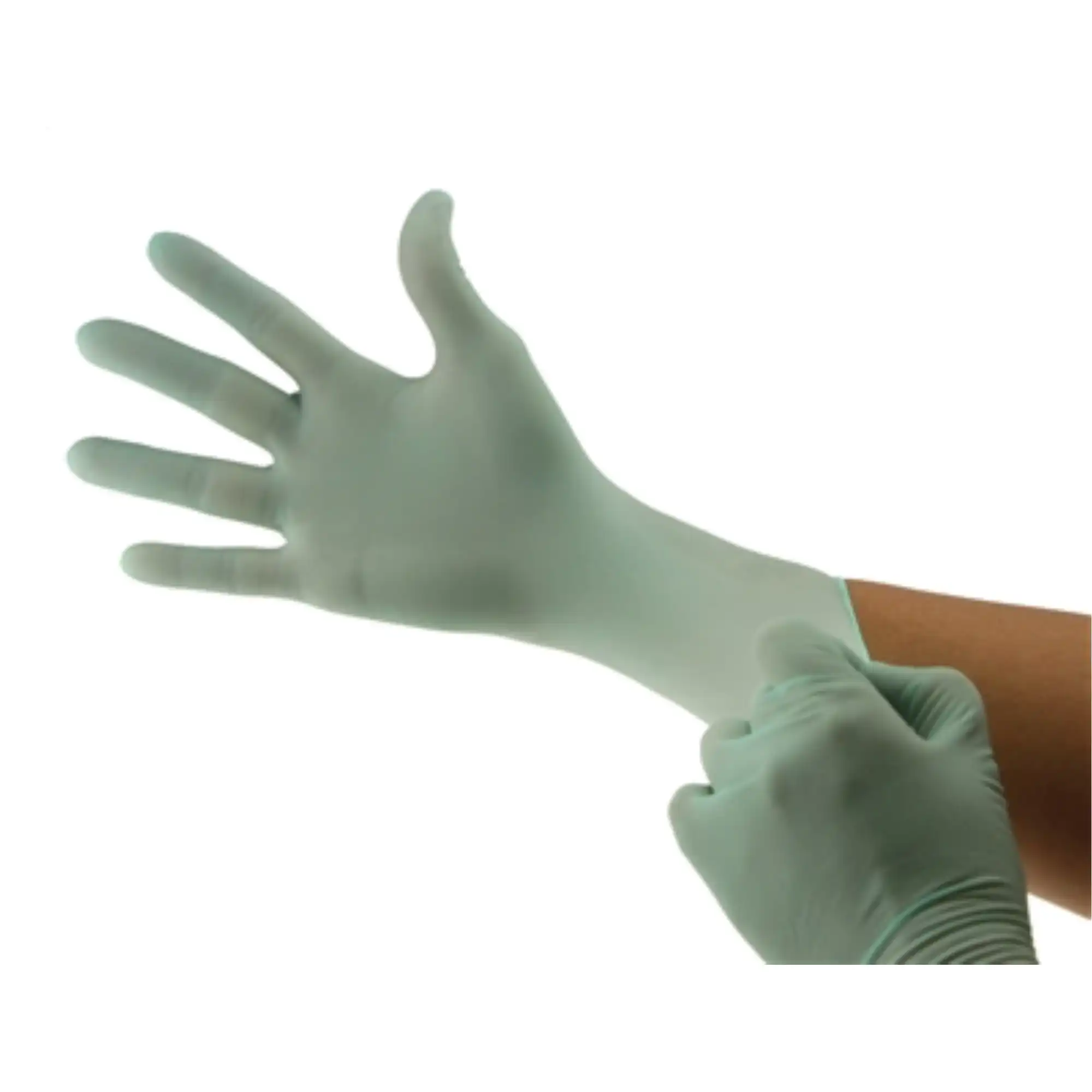 BeeSure Latex Powder-Free Exam Gloves, Medium, Green, Citrus-Mint Scent, 100/Box, 2837 - BeeSure Latex Powder-Free Exam Gloves, Medium, Green, Citrus-Mint Scent, 100/Box - Image 1