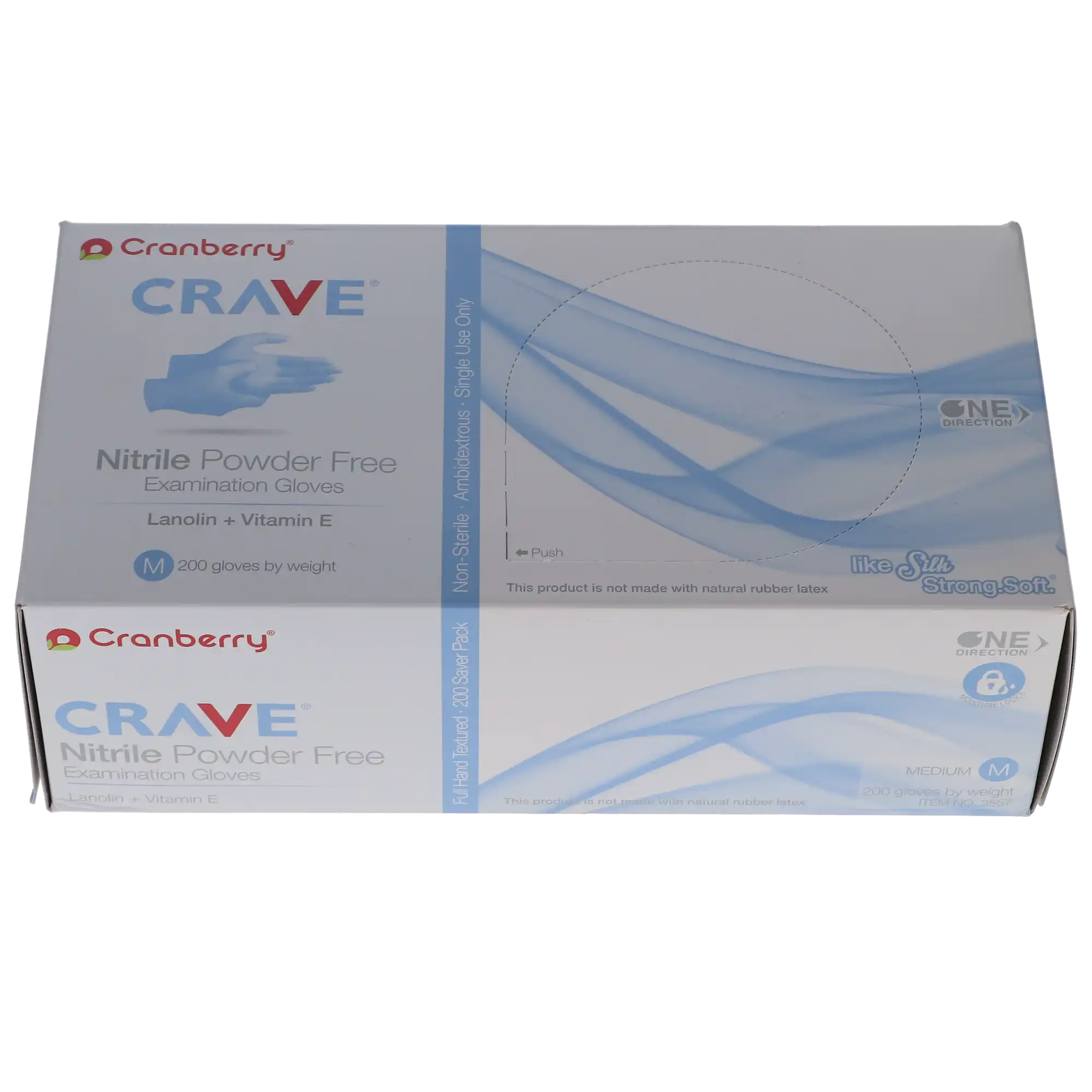 Crave Nitrile Examination Gloves, Powder-Free, Non-Sterile, Medium, Light Blue, 200/Box, CR3557 thumbnail 10