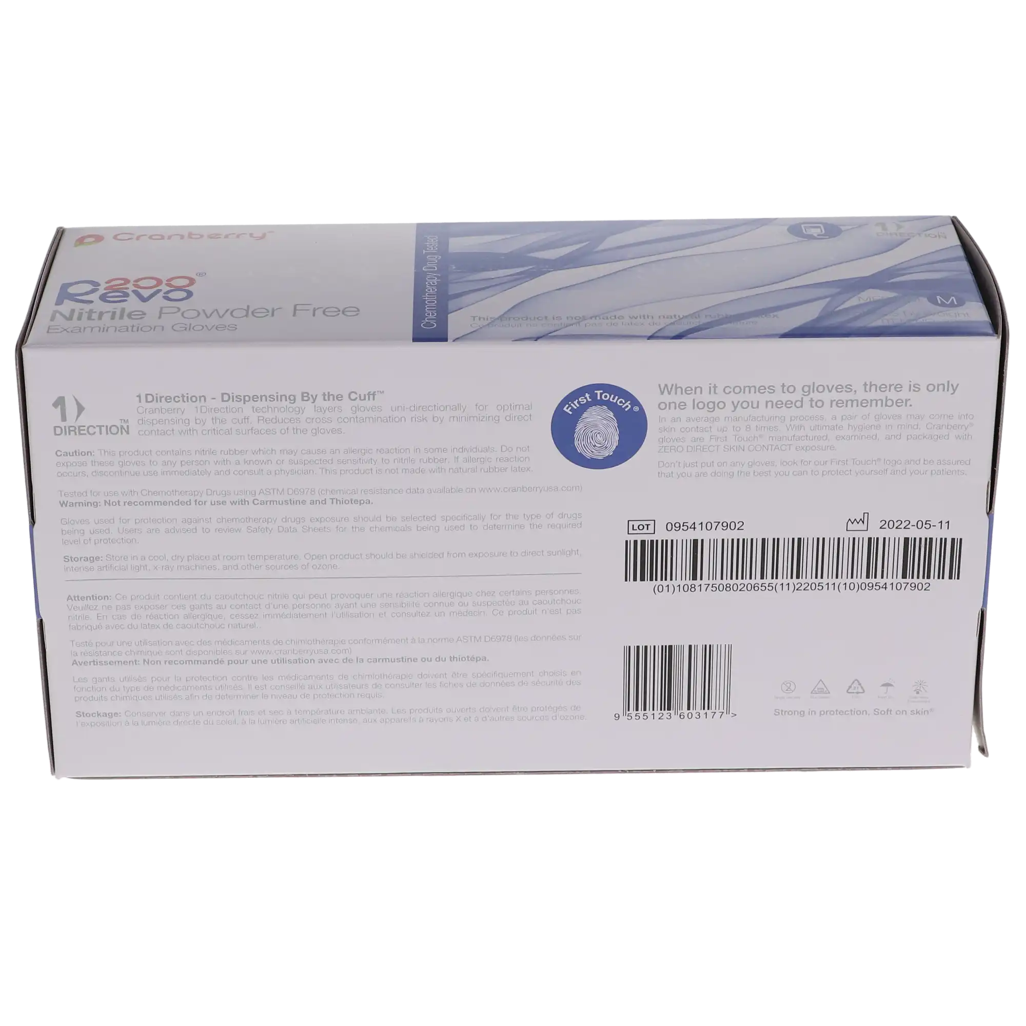 Cranberry Revo200 Nitrile Examination Gloves, Powder-Free, Latex-Free, Medium, Dark Blue, 200/Box, CR3207 thumbnail 13
