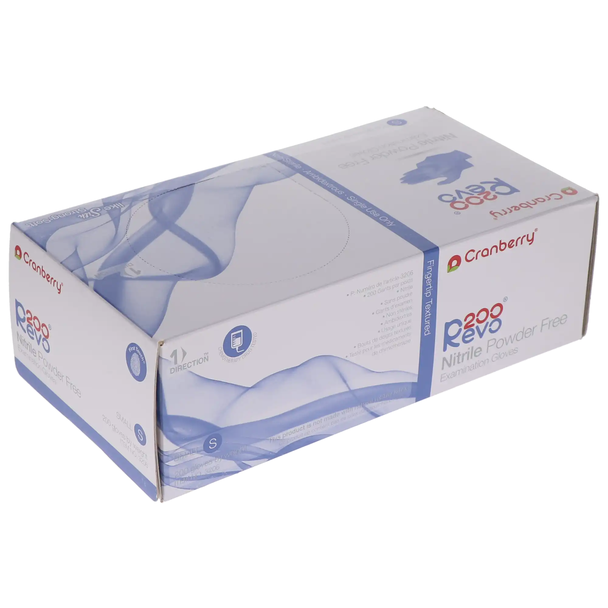 Cranberry Revo200 Nitrile Examination Gloves, Powder-Free, Latex-Free, Small, Dark Blue, 200/Box, CR3206 thumbnail 11