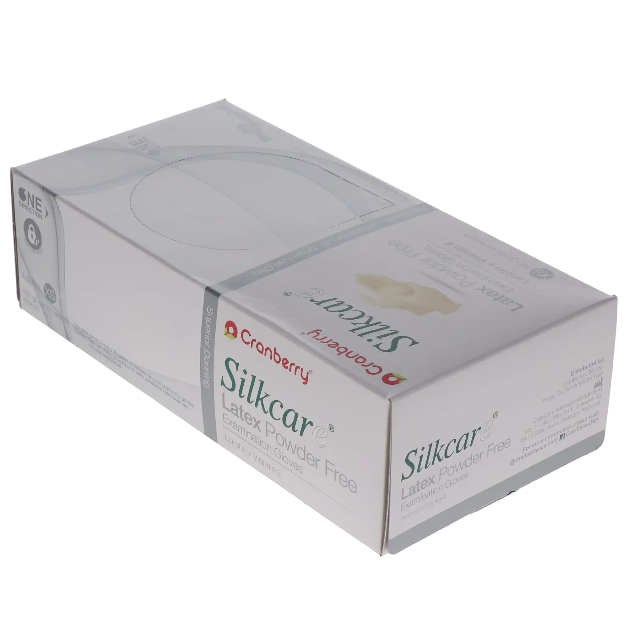 Cranberry Silkcare Powder-Free Latex Examination Gloves, X-Small, 100/Box, Case of 10 Boxes thumbnail 2