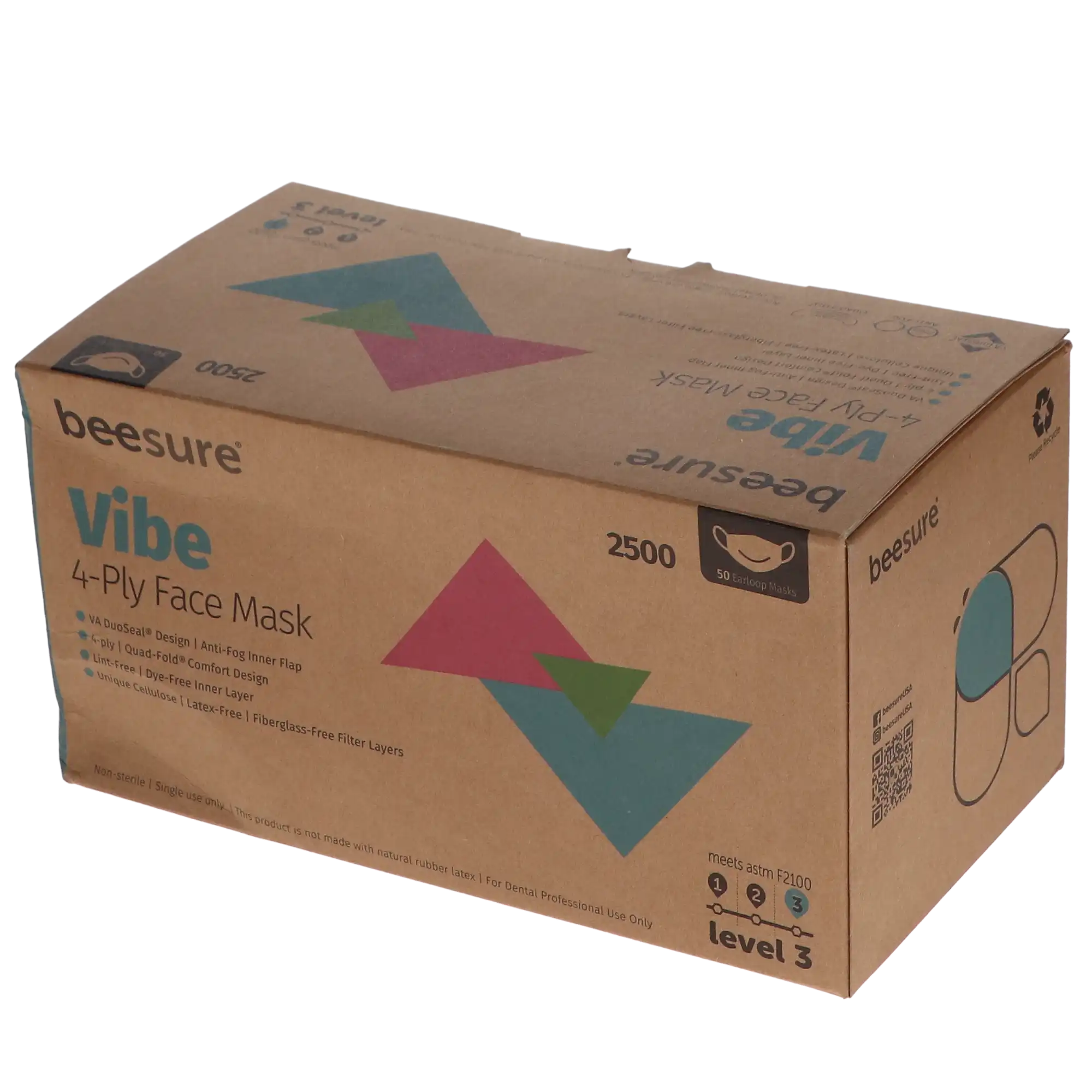 BeeSure Vibe Procedure Face Mask ASTM Level 3, Glamorous Pink, 50/Box, BE2530 thumbnail 13
