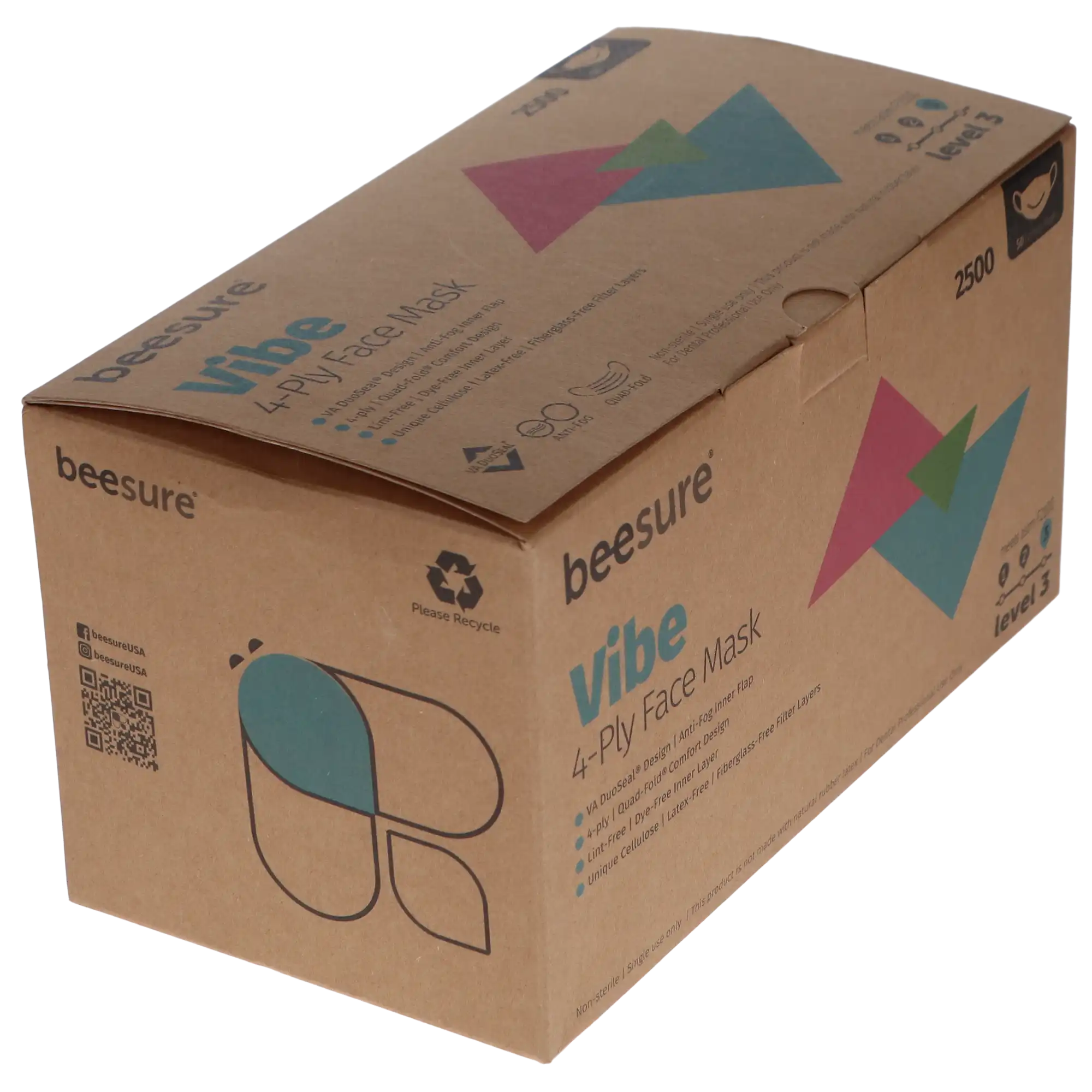 BeeSure Vibe Procedure Face Mask ASTM Level 3, Glamorous Pink, 50/Box, BE2530 thumbnail 14