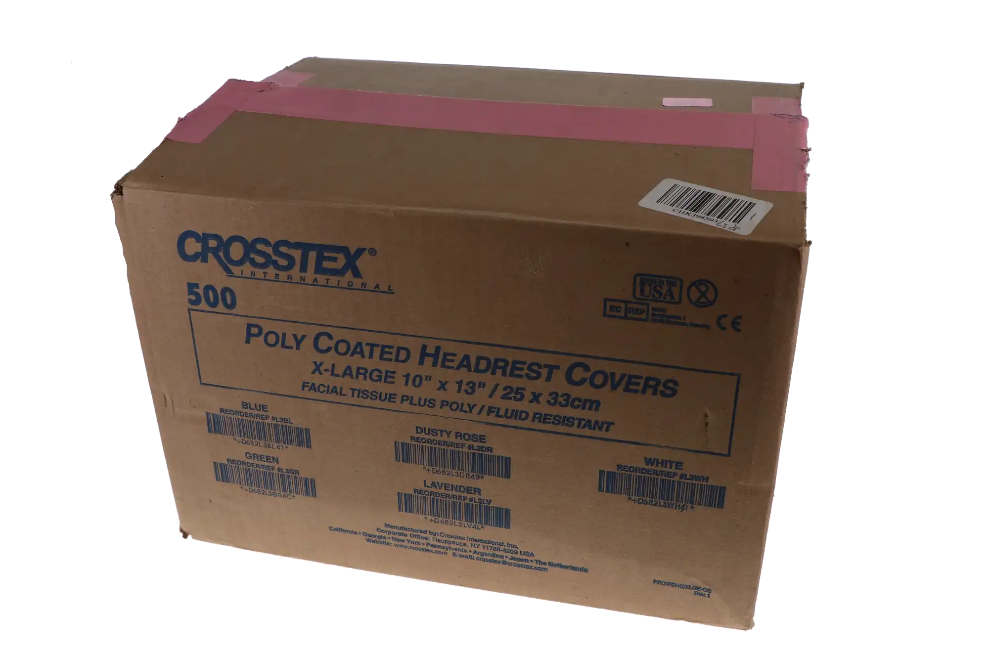 Crosstex Polycoated Headrest Covers, Extra Large, 10" x 13", Dusty Rose, 500/Pk, L3DR thumbnail 8
