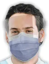 Isofluid FogFree™ Surgical Face Mask with Splash Visor, ASTM Level 1, Turquoise, Ear Loop, 25/Box, GCIPWT thumbnail 6