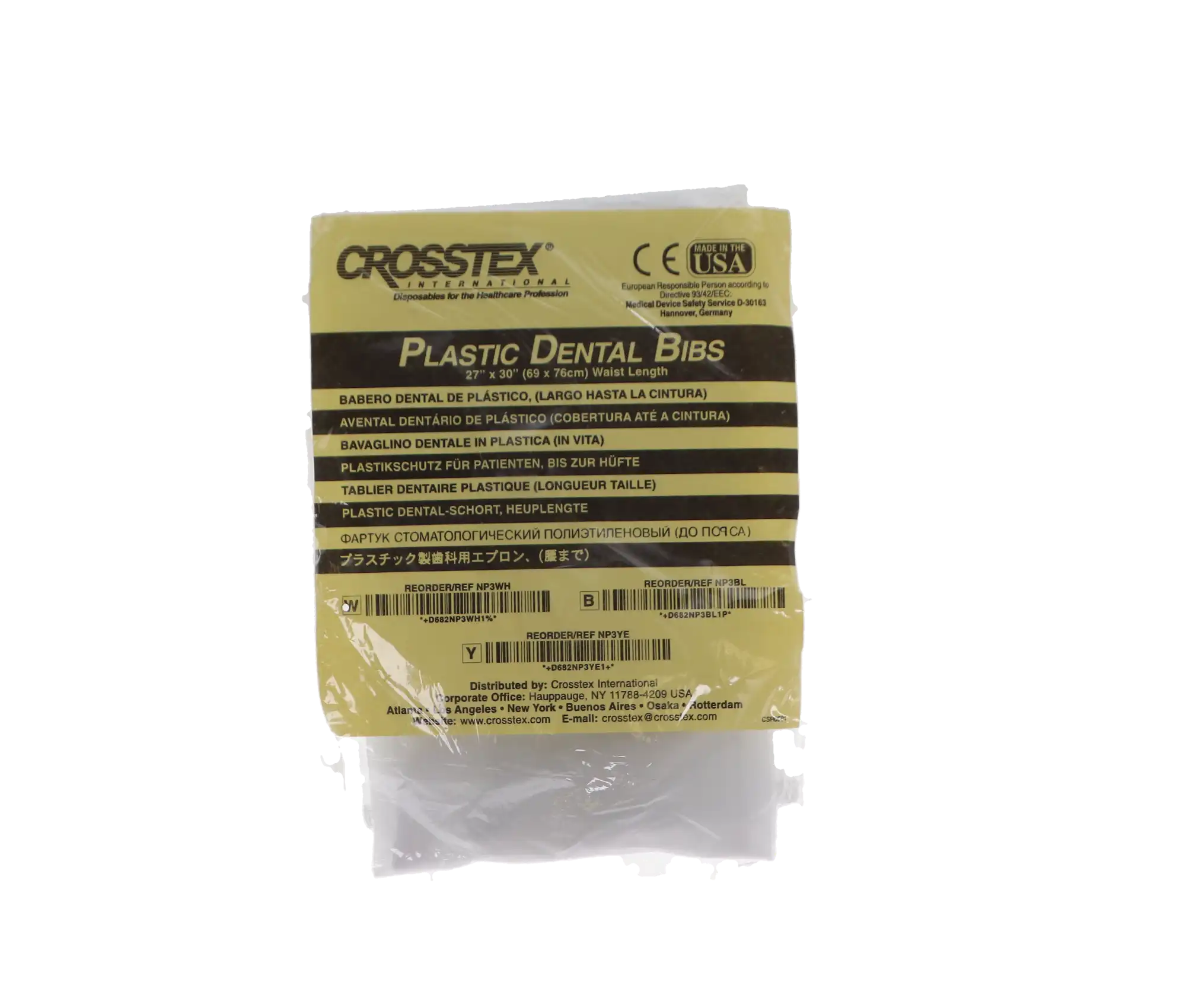 Crosstex Patient Barrier Apron, Plastic, Waist Length, 27" x 30", White, 1/Pk, NP3WH thumbnail 7