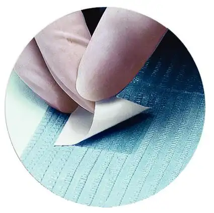 Crosstex Sani-Tab Chain-Free Patient Towel, Econoback, 2-Ply Tissue with 1-Ply Poly, 13" x 19", Blue, 400/Case, WEXBLT thumbnail 4