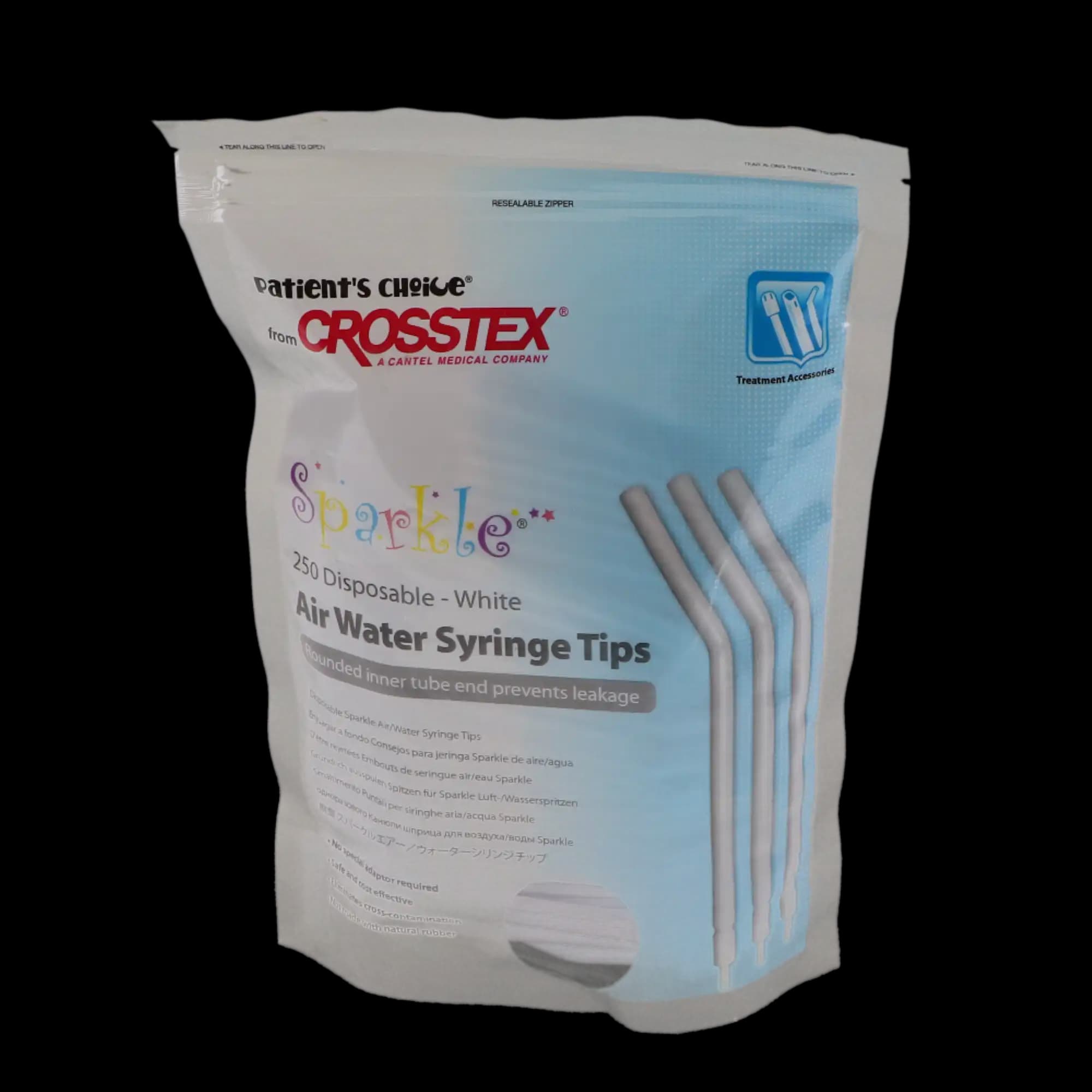Crosstex Sparkle Disposable Air/Water Syringe Tips, White, 250/Bag, BCSAWSWH thumbnail 6