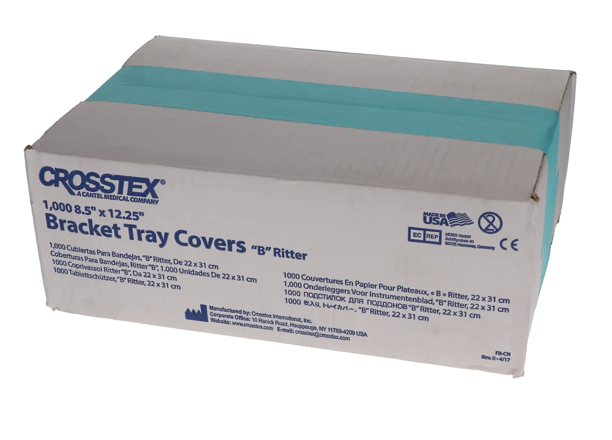 Crosstex Bracket Heavyweight Paper Tray Covers, Ritter Size B, 8.5" x 12.25", Aqua, 1000/Box, FBAQ thumbnail 5