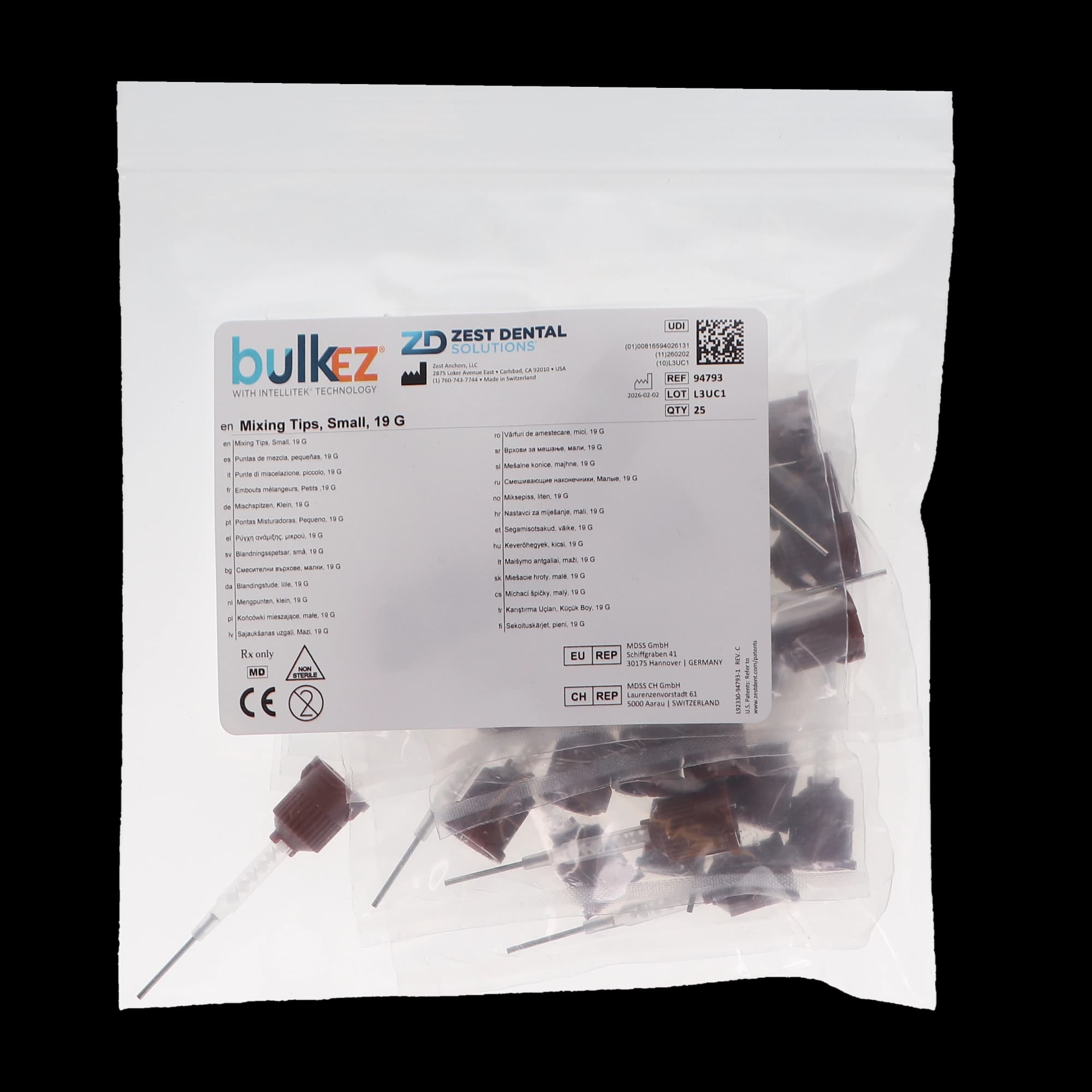 Bulk EZ Dual-Cure Composite Mixing Tips, 19 Gauge, Brown, 25/Pkg, 94793 thumbnail 8