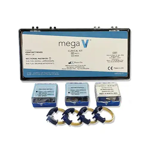 Danville Materials Contact Matrix Sectional System Mega V Ring Clinical Kit, 4 Rings, 100 Small & 100 Large Thin Flex Matrices, 1 Kit, 94272 thumbnail 2