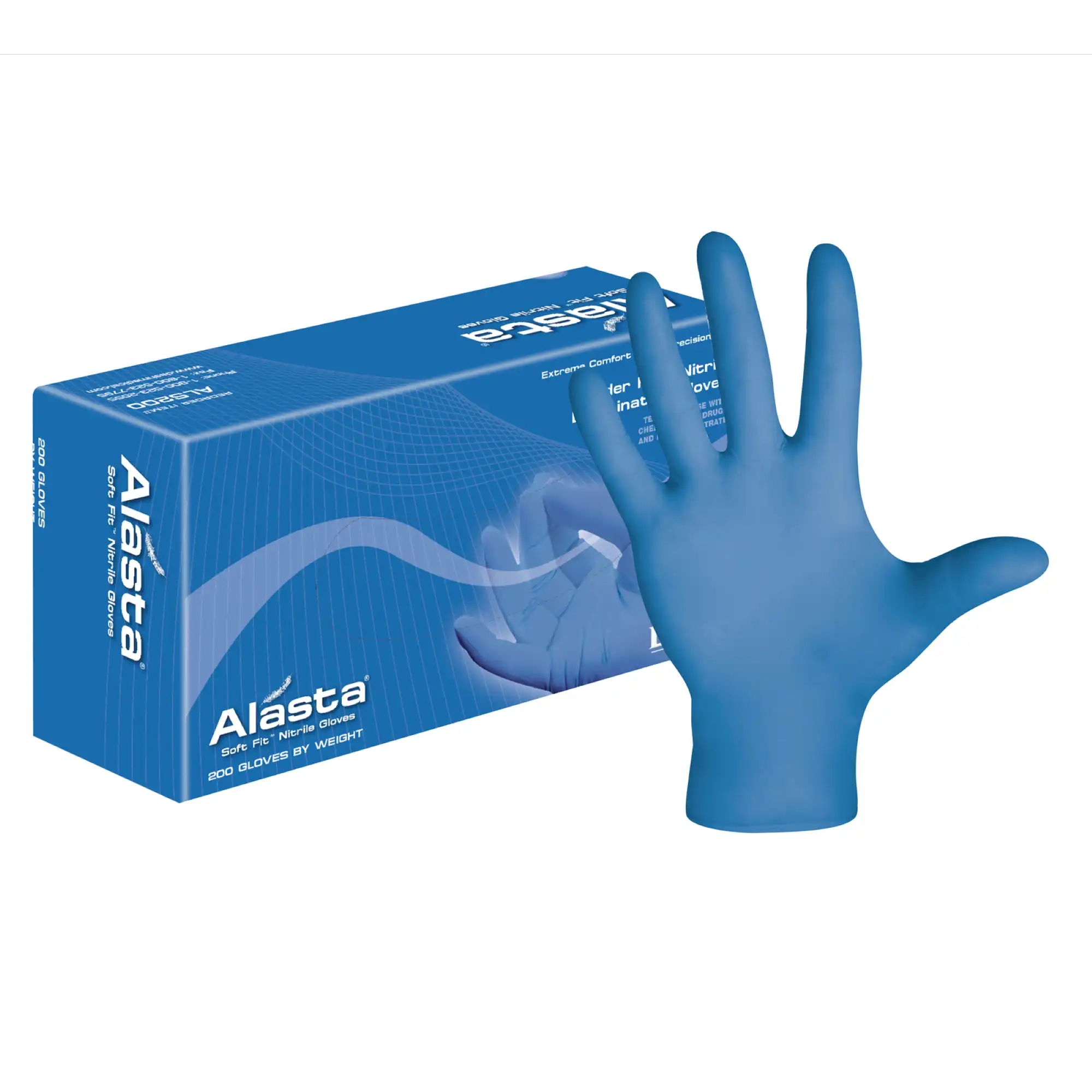 Alasta 200 Nitrile Exam Gloves, Powder-Free, Non-Sterile, Small, Violet Blue, 200/Box, ALS200S - Alasta 200 Nitrile Exam Gloves, Powder-Free, Small, 200/Box, ALS200S - Image 1